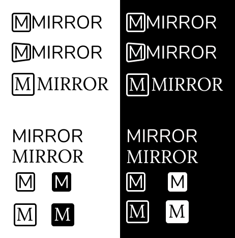 Early logos and monograms, exploring different typefaces.