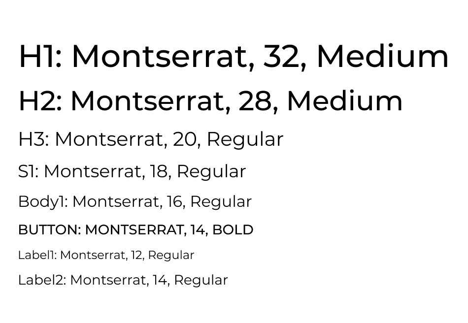 TYPEFACE:  Montserrat was chosen based on the fact the medical field tends to lean towards legible Sans-Serif fonts, prioritizing accessibility over stylization.