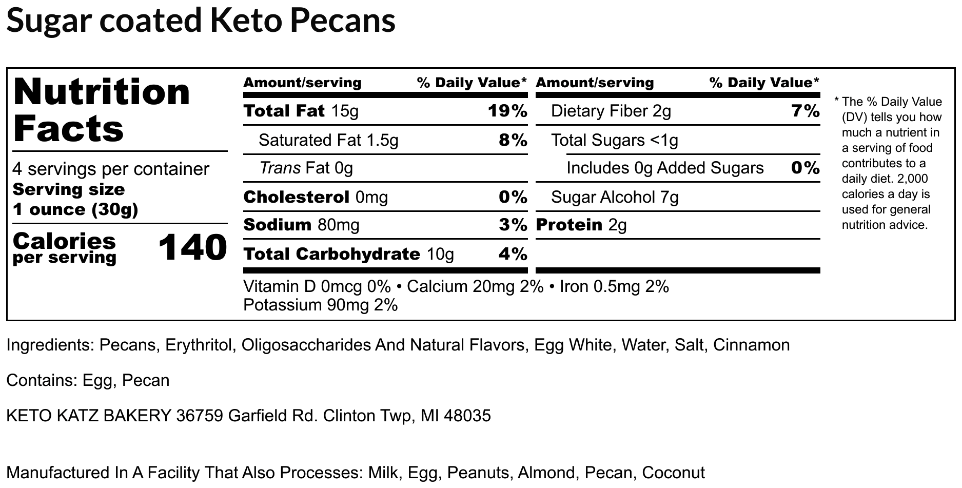 Sugar coated Keto Pecans - Nutrition Label.png