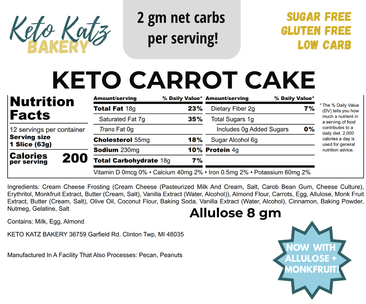 Carrot cake with cream cheese frosting (using allulose+monkfruit).png