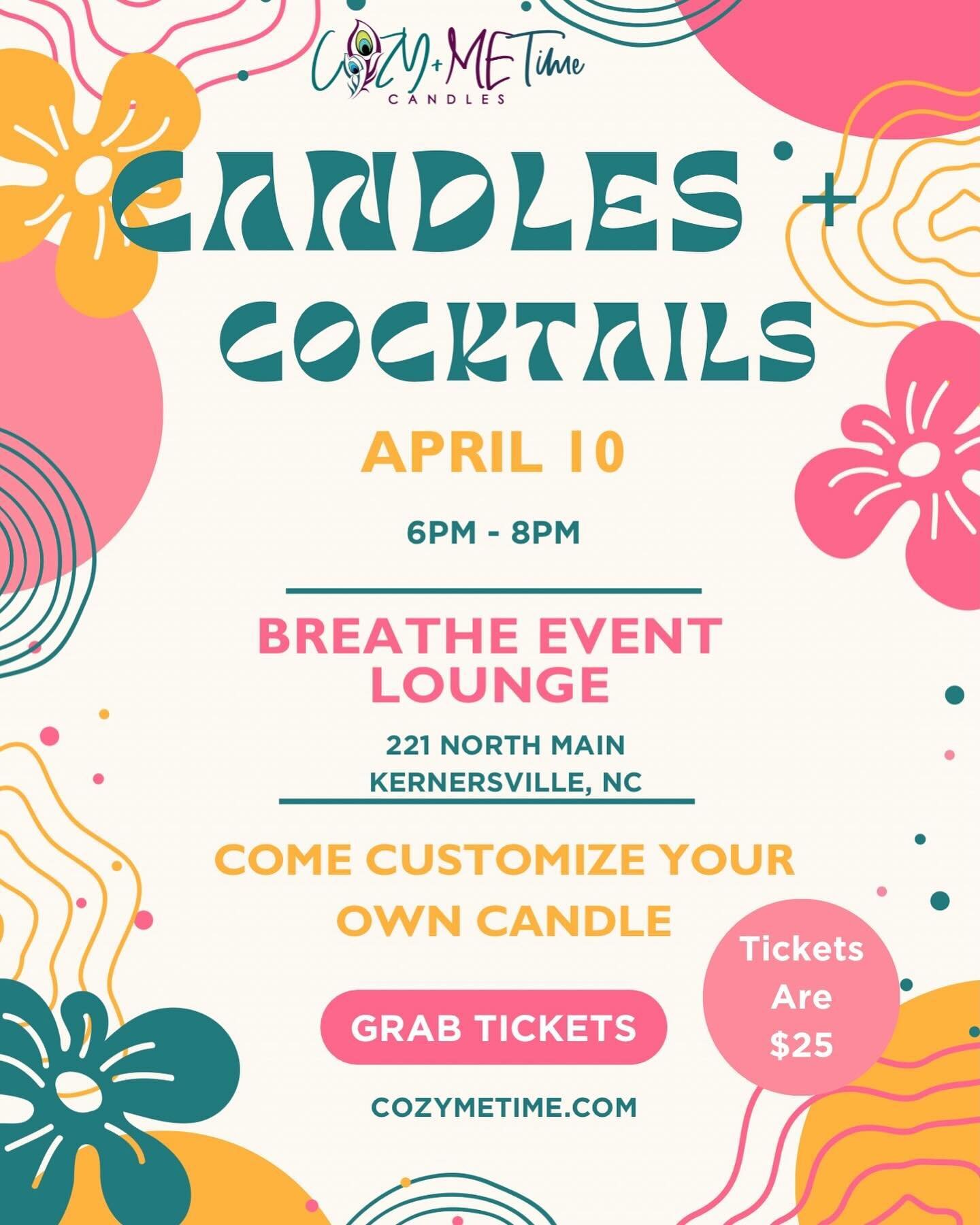 Want to learn how to make your own candles?  Come out April 10! Grab tickets here www.cozymetime.com