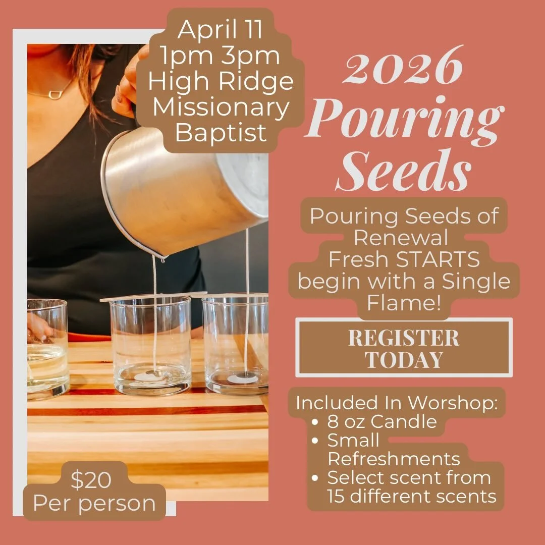 April 11, Cozy + MEtime Candles will be pouring into the women&rsquo;s ministry at High Ridge Missionary Baptist Church! We are so excited for this workshop, and hope the women walk away encouraged and seed have been poured!! 🌱 🪴 #womensministry #w