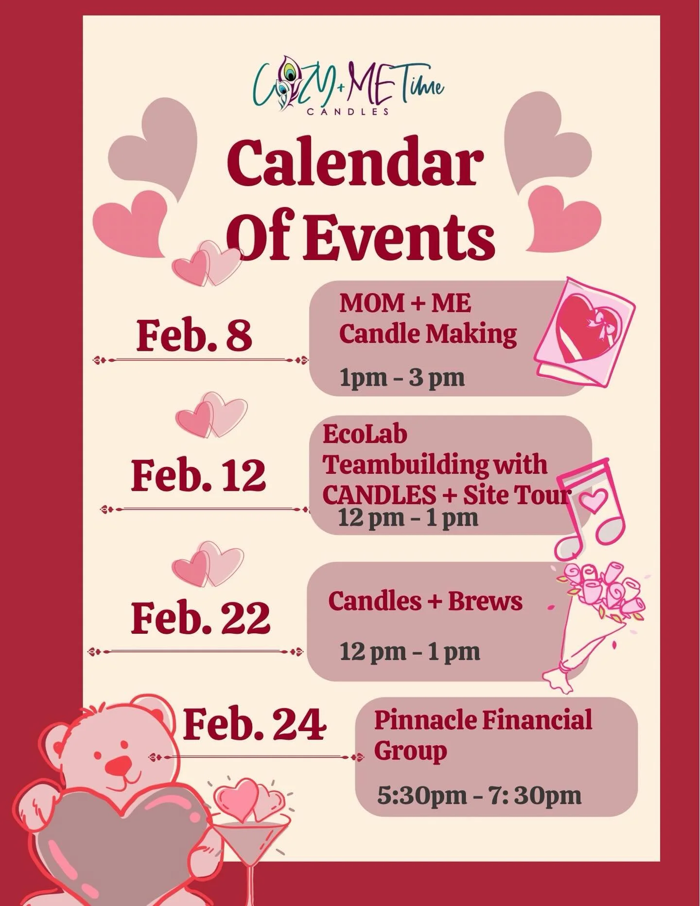 February is the Month on LOVE!!❤️ 💕 Check out our upcoming Events!!!