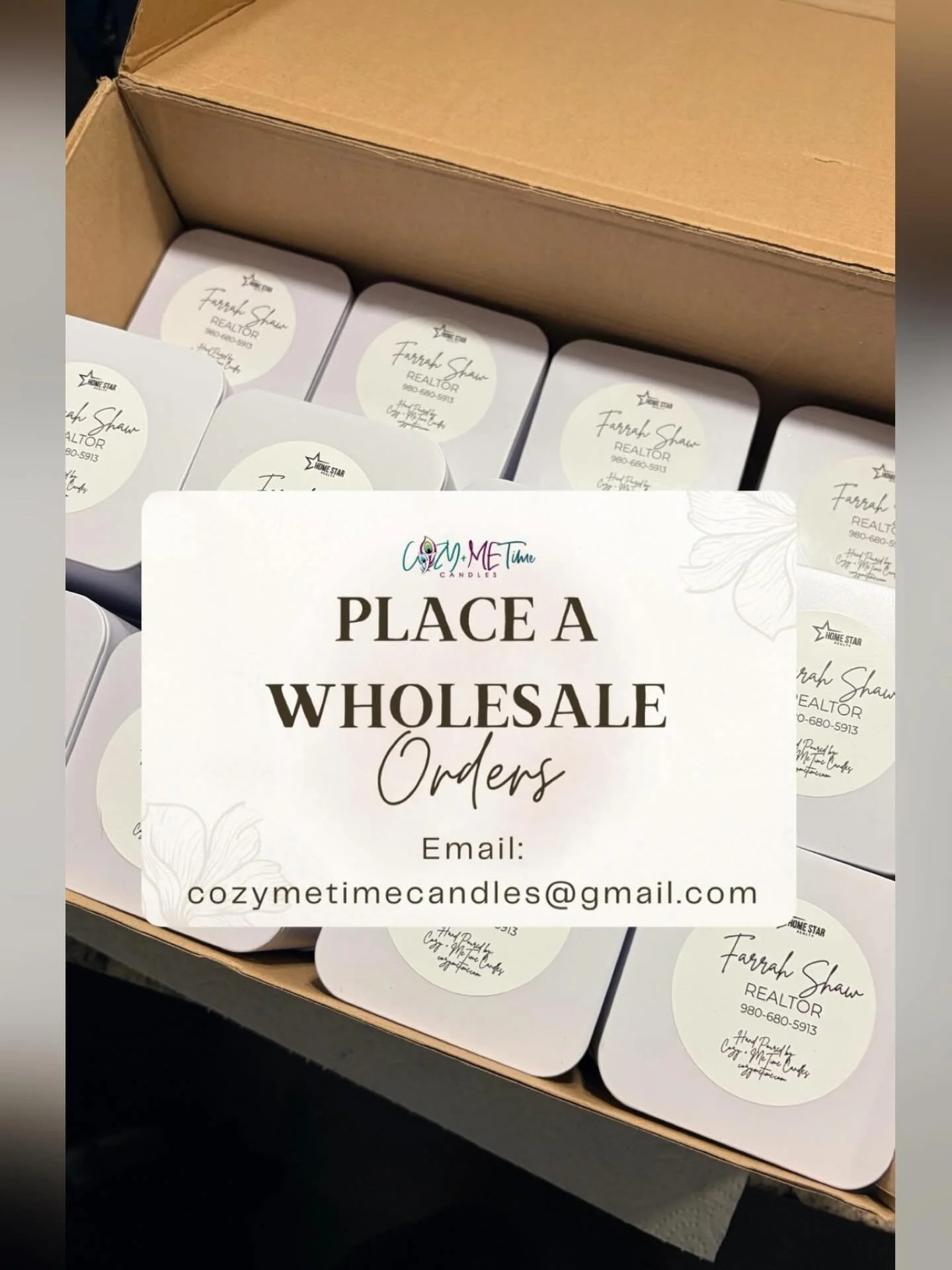 Needing a creative way to connect with your clients? Candles will do the trick! Place a wholesale order today!!! Www.cozymetime.com or email cozymetimecandles@gmail.com #realtor #realestateagency #corporategifting #corporategifts #burlingtonncrealest