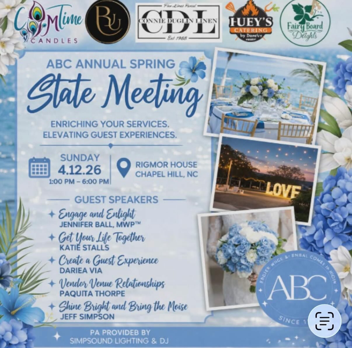 We are so excited to be a part of the ABC Annual Spring State Meeting!

Come out and join us our very own owner of Cozy + METime Candles will be speaking at this amazing event! You don&rsquo;t want to miss the opportunity to gain valuable insight on 