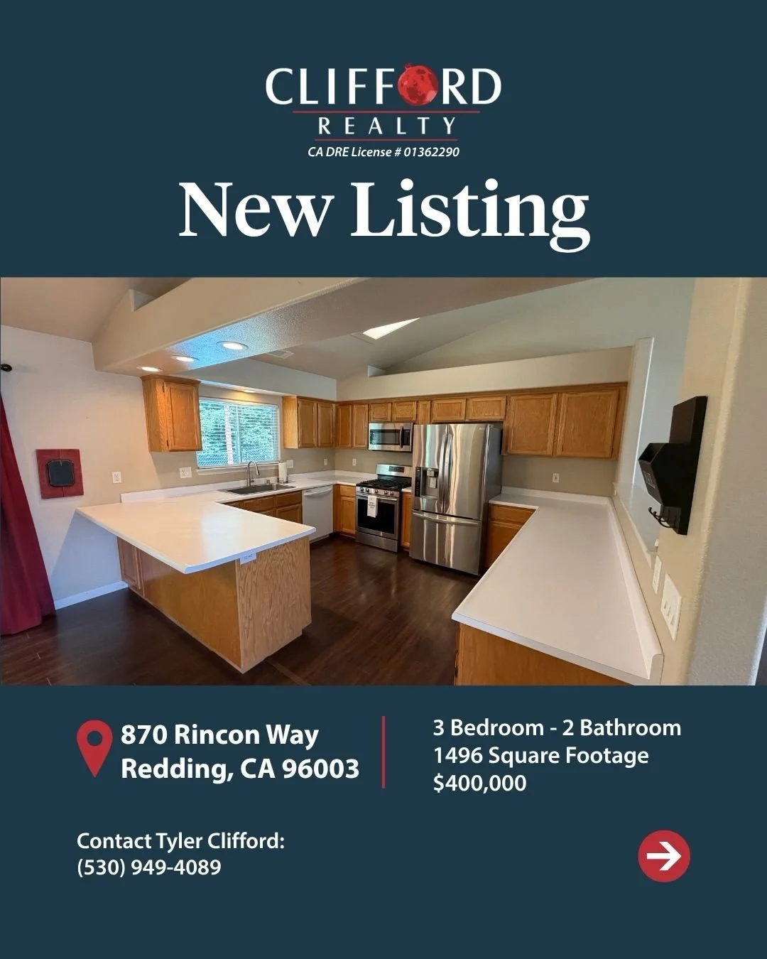 💥🔑Just Listed! Don&rsquo;t miss this one!

870 Rincon Way, Redding, CA 96003
$400,000

Meticulously maintained 3-bedroom, 2-bath home in a convenient central Redding location near shopping, Simpson University, and Shasta College. The open great roo