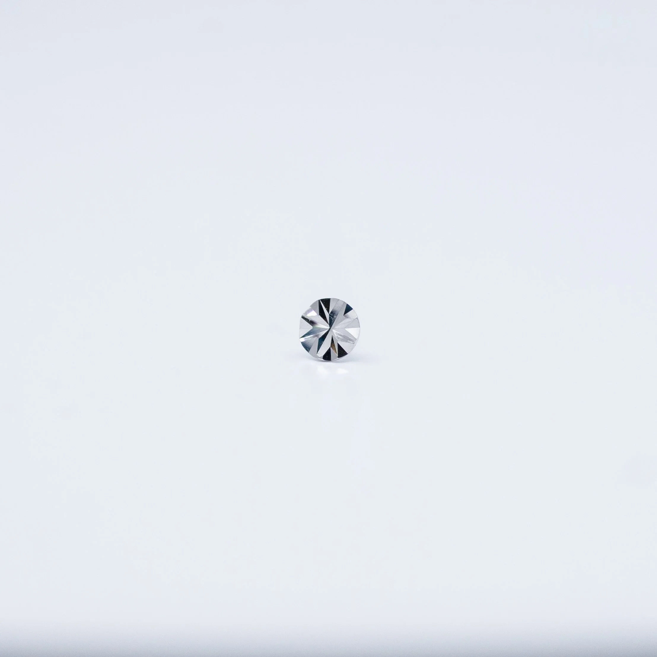 Laser Etched Disk - 14k White Gold - 18g/16g - 4mm - End - Threadless - Sun Piercer