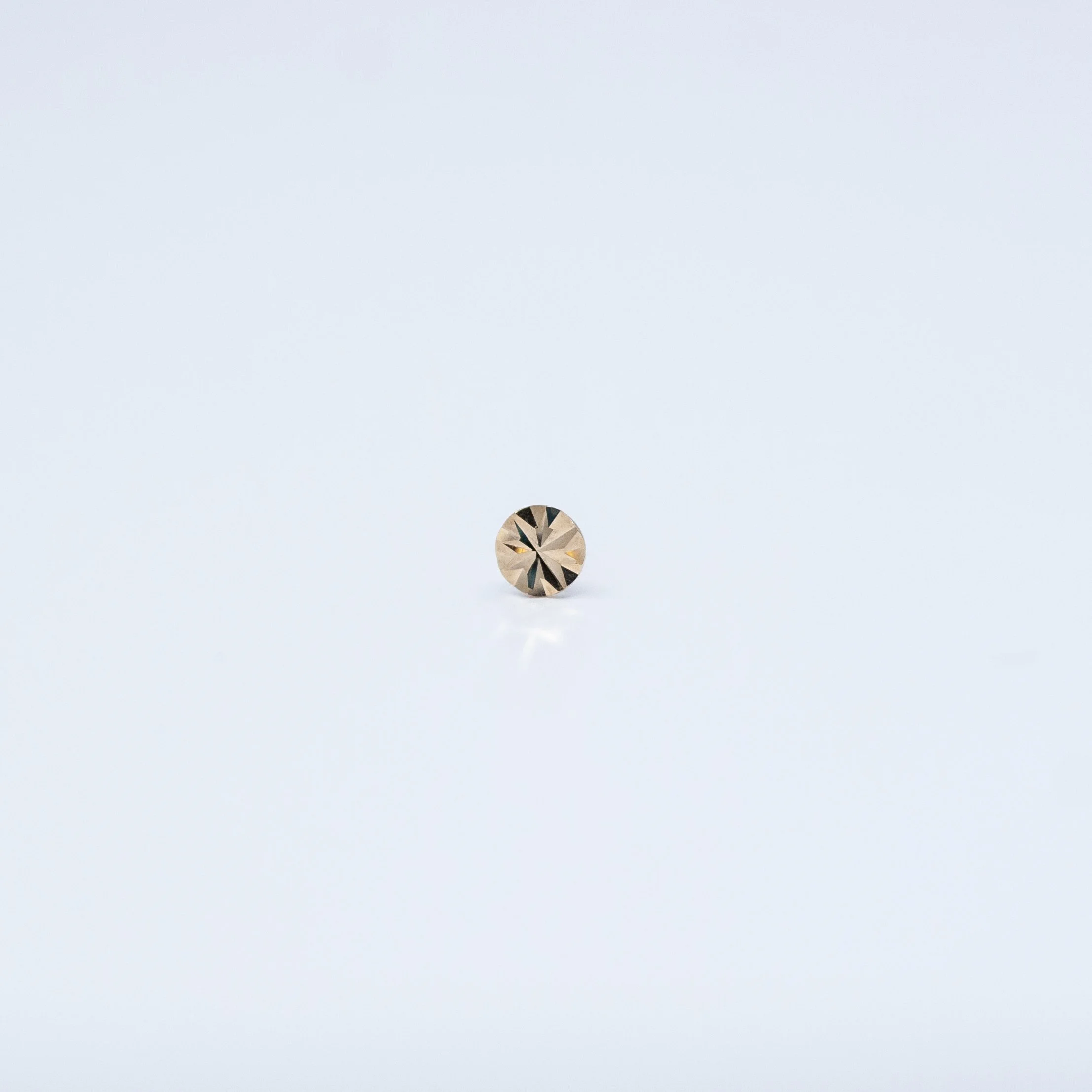 Laser Etched Disk - 14k Yellow Gold - 18g/16g - 3mm - End - Threadless - Sun Piercer