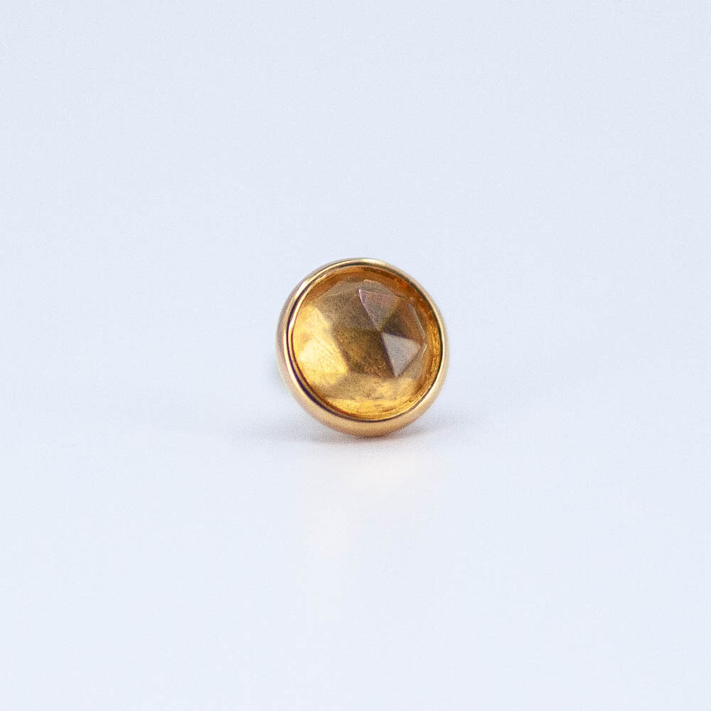 14K Yellow Gold 6mm Citrine bezel pendant from Roy Rose Jewelry 