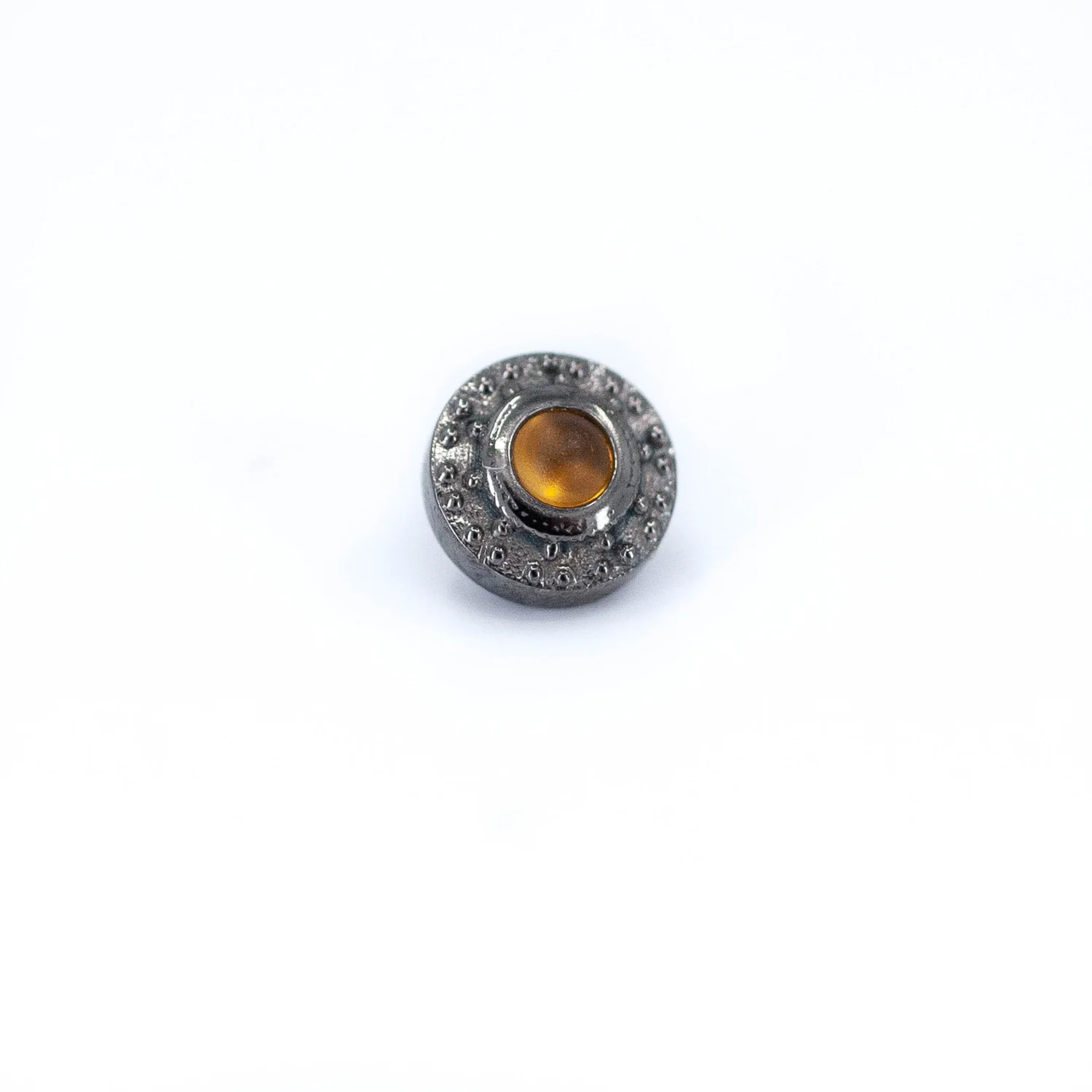 Tiny Nanda - Sandblasted Citrine - 14k White Gold/Rhodium Plated  