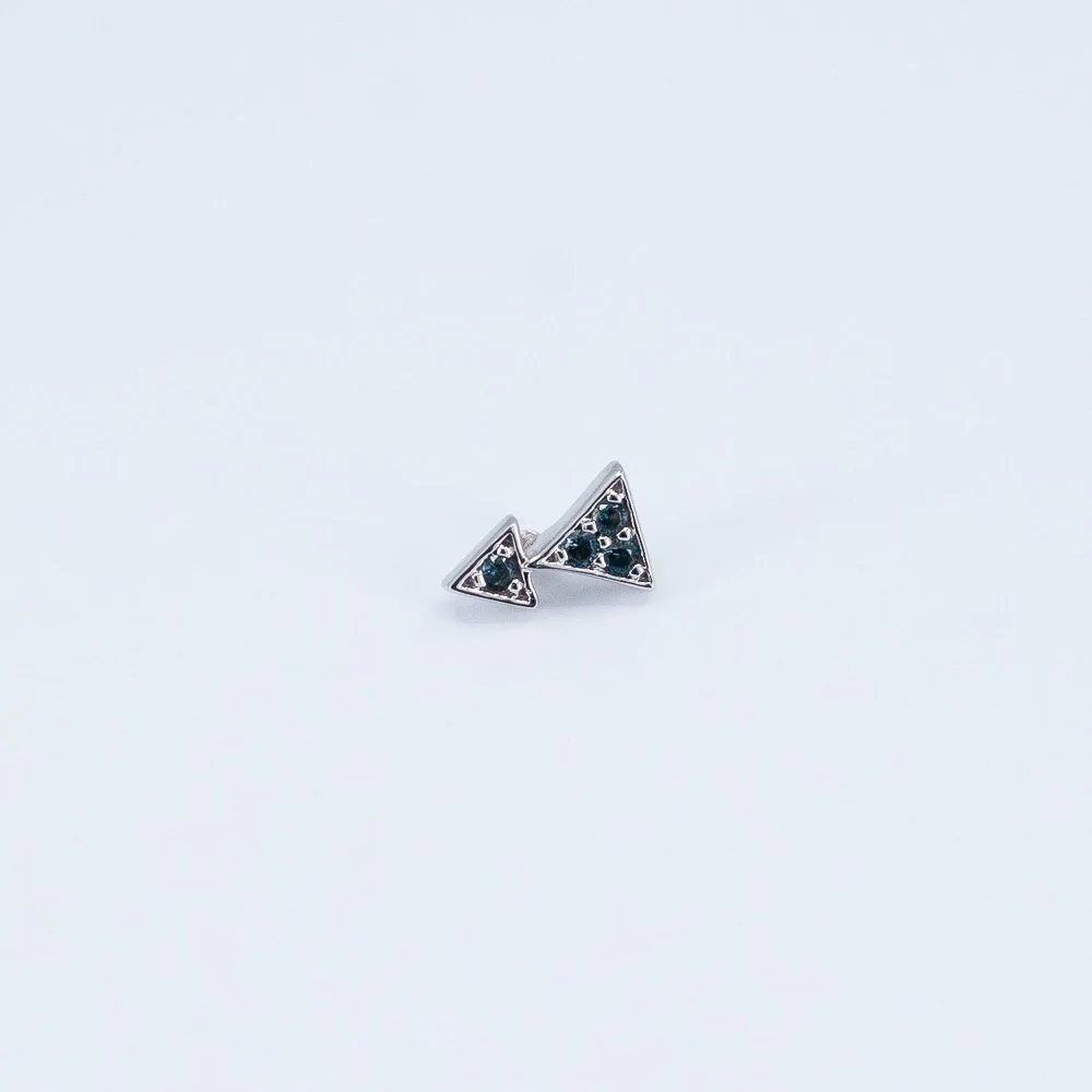 Fate - London Blue Topaz - 14k White Gold - 18g/16g - 5.5x3.5mm -Threaded - BVLA - Modern Ritual