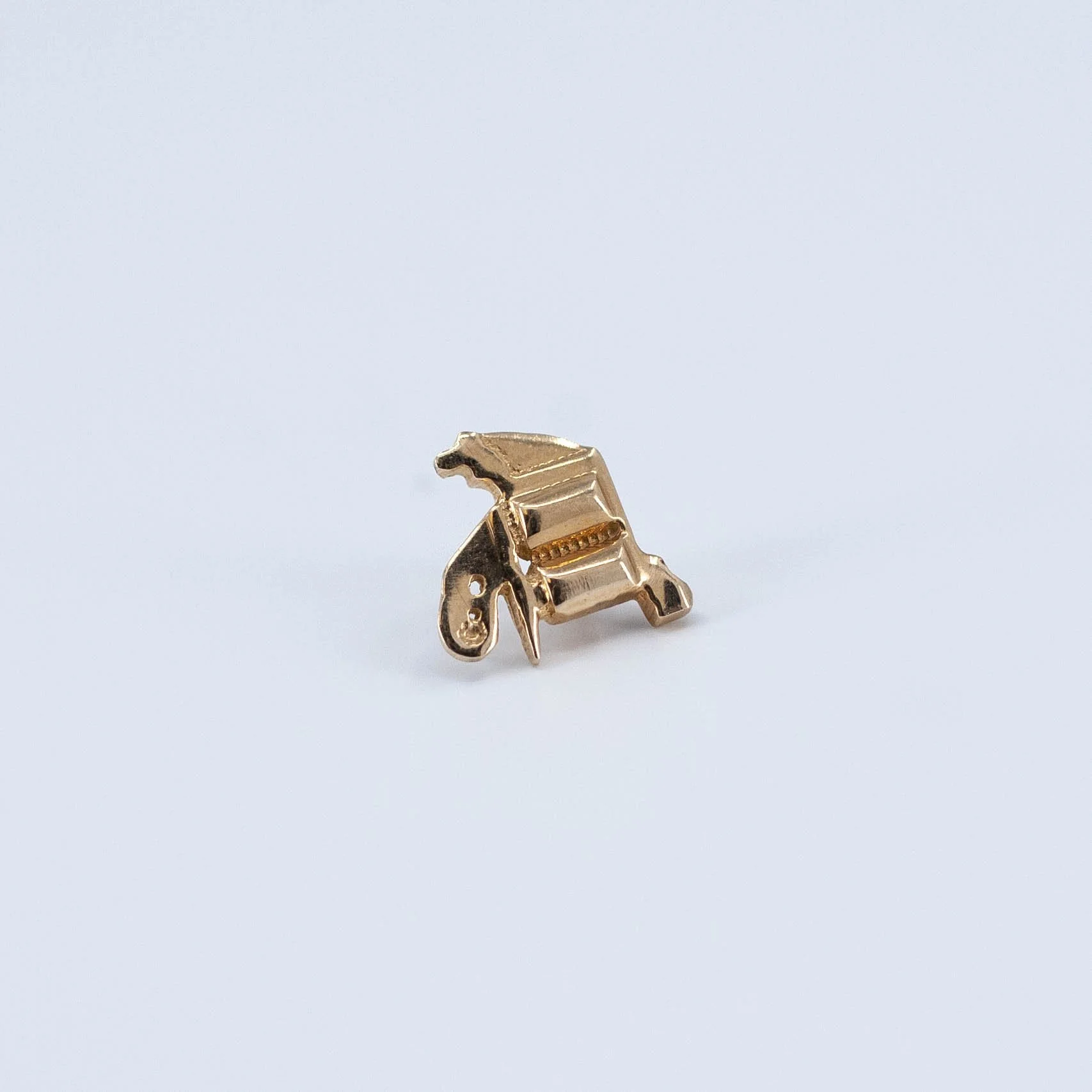 Small Tattoo Machine - 14k Yellow Gold - 14g/12g - 6x6.75mm - End - Threaded - TSAR