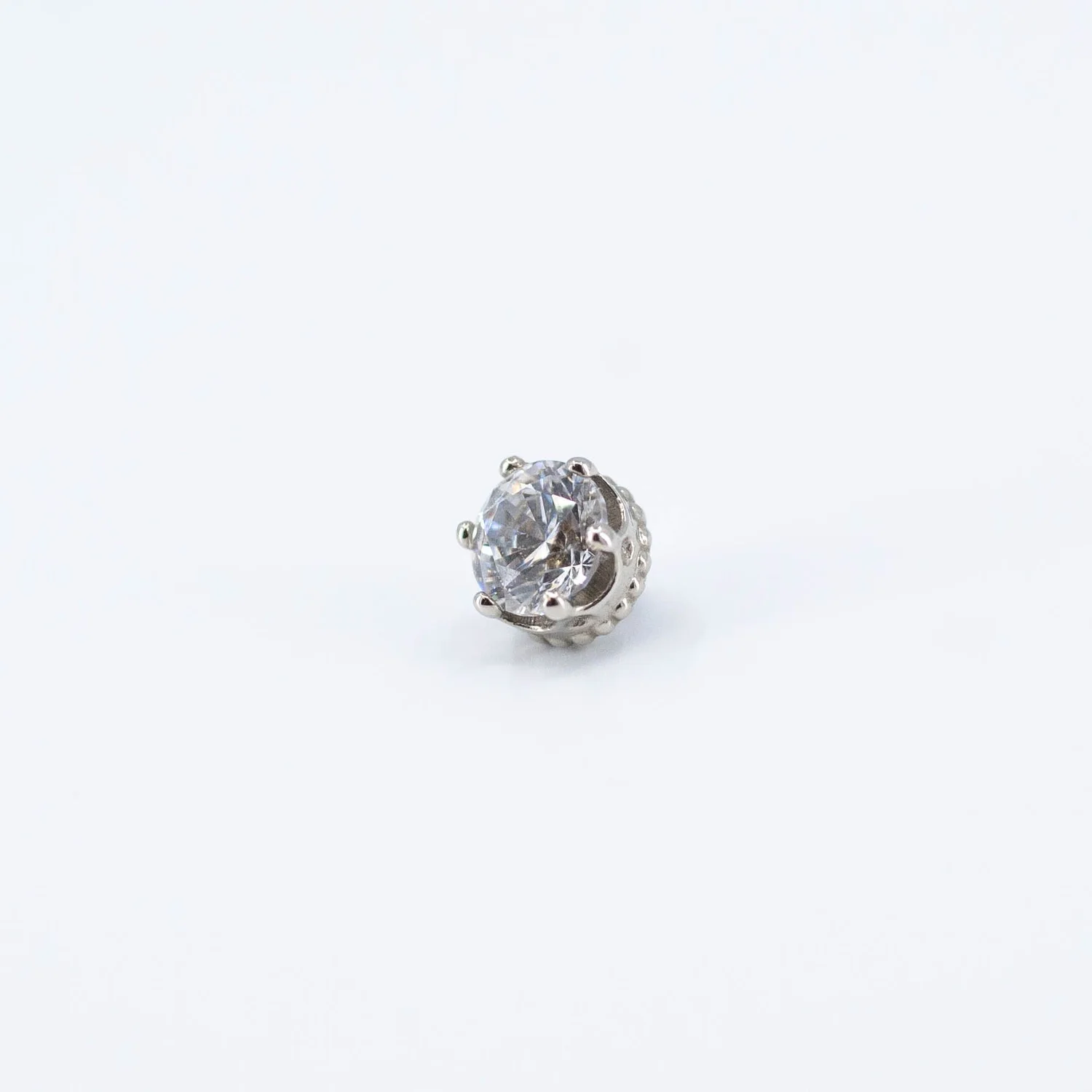 Queen Crown - White CZ - 18k White Gold - 18g/16g - 5mm - End 