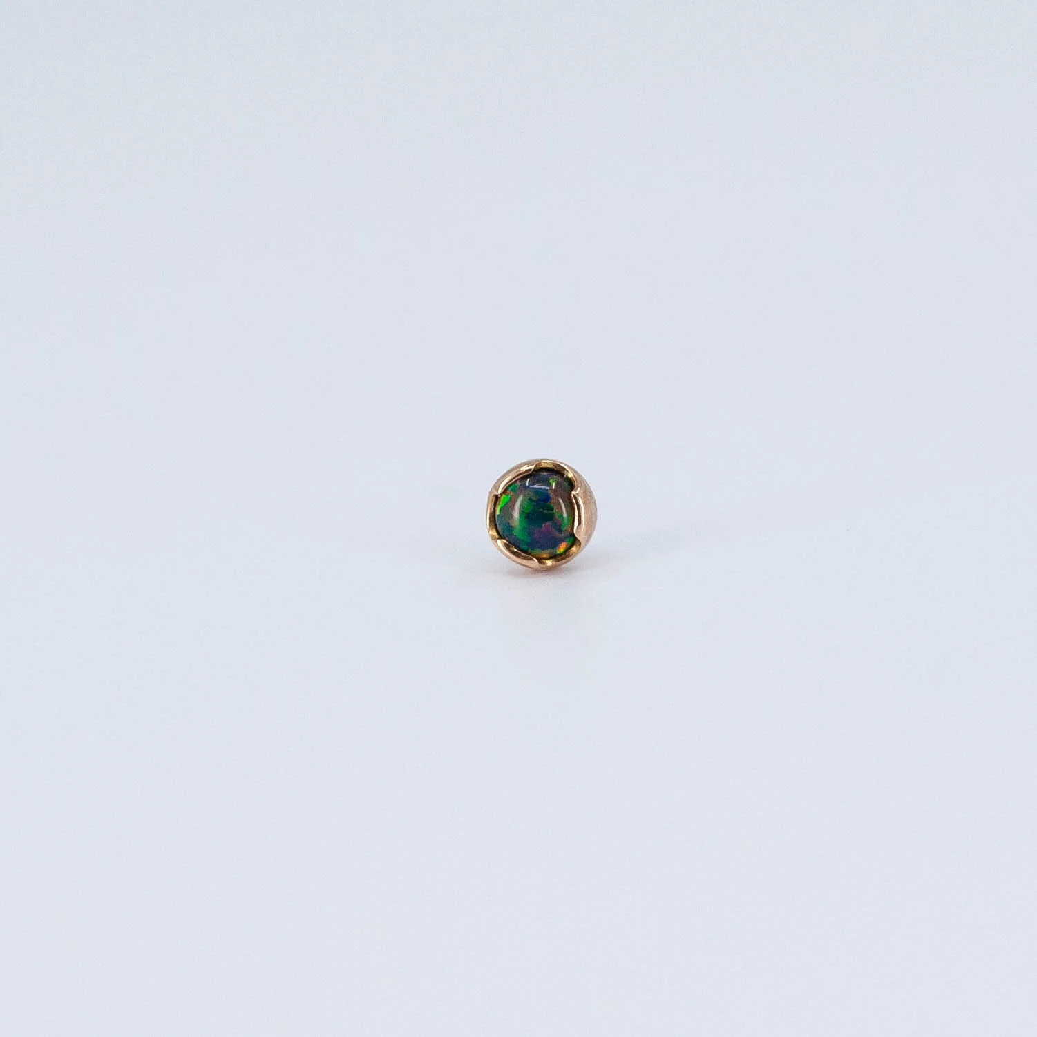 Prong - Black Opal Cabochon - 18k Rose Gold - 18g/16g - 3.5mm - End - Threadless - Anatometal