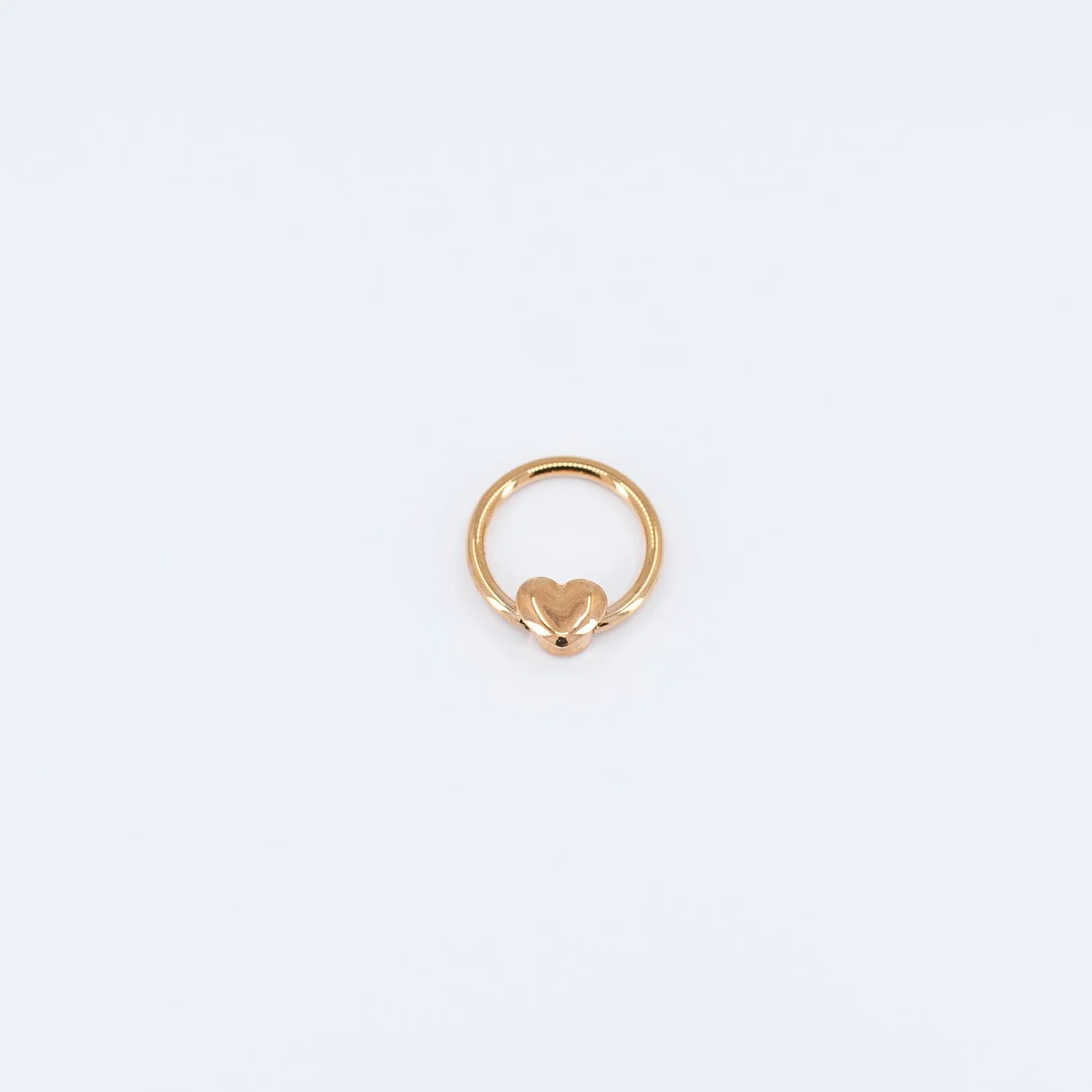 Fixed Puffy Heart Seam Ring - 18k Rose Gold - 16g - 3/8