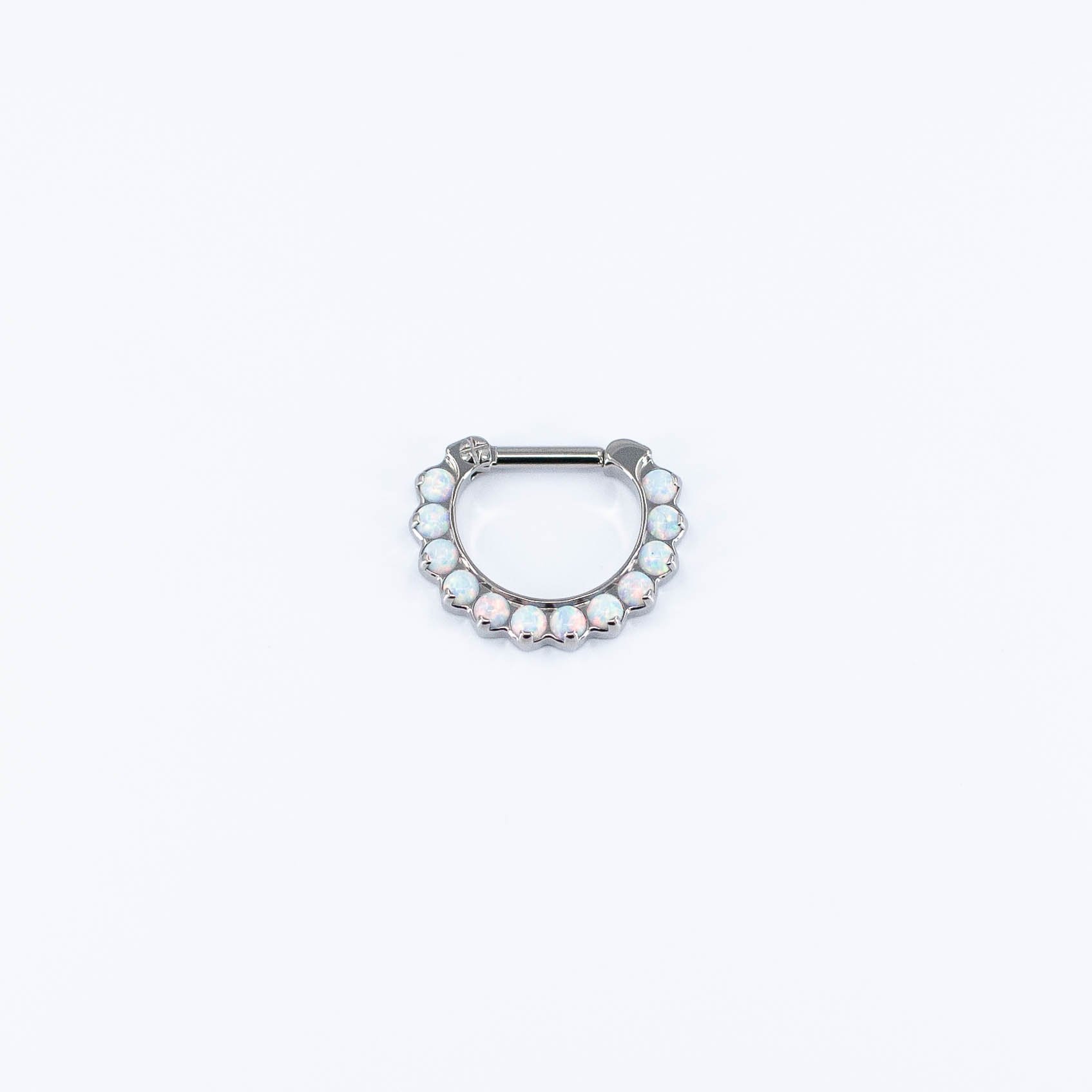 Odyssey #7 - 16g - White Opal - 1/4"x5/16" - 2mm - Titanium - Clicker - Industrial Strength