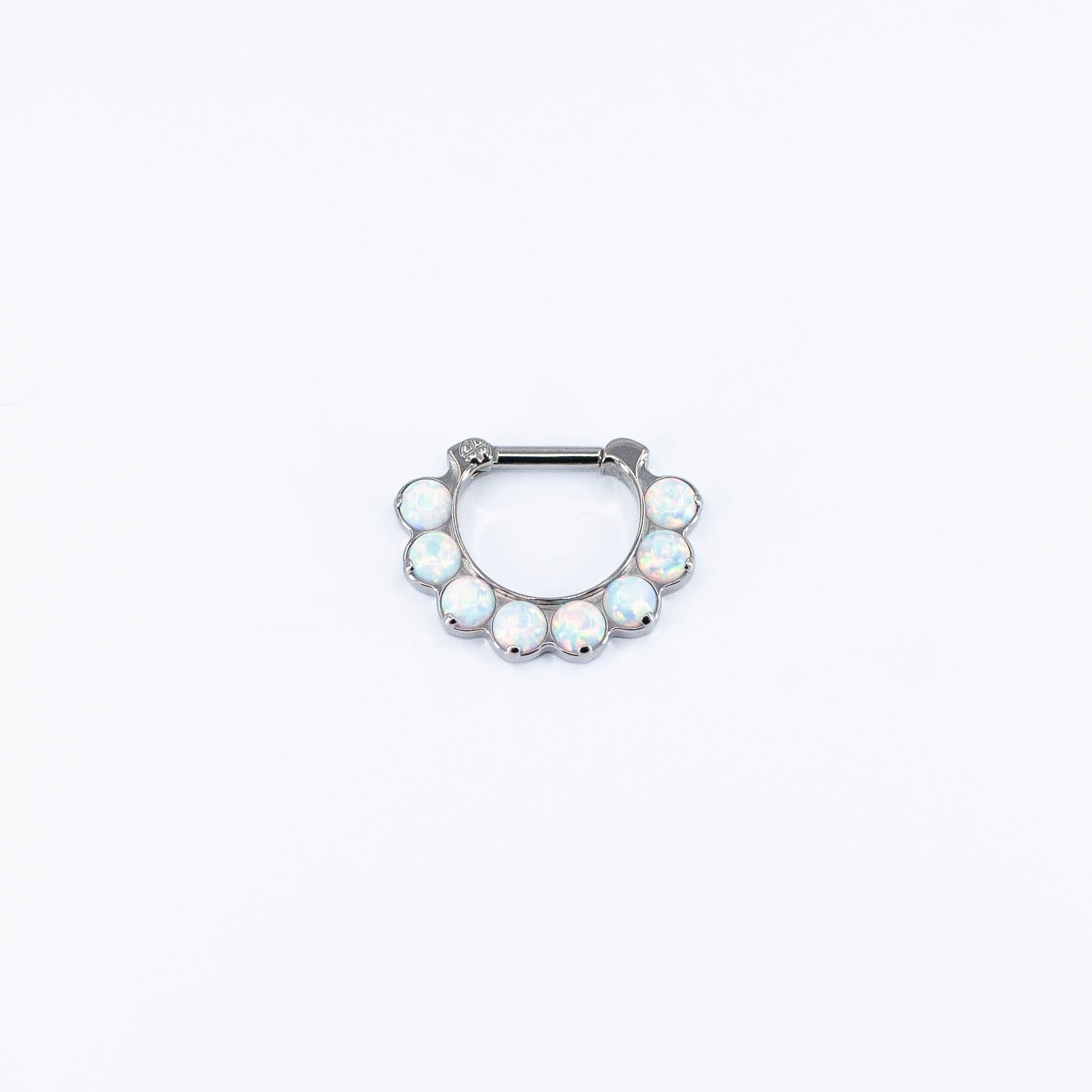 Odyssey #12 - 16g - White Opal - 1/4"x5/16" - 3mm - Titanium - Clicker - Industrial Strength