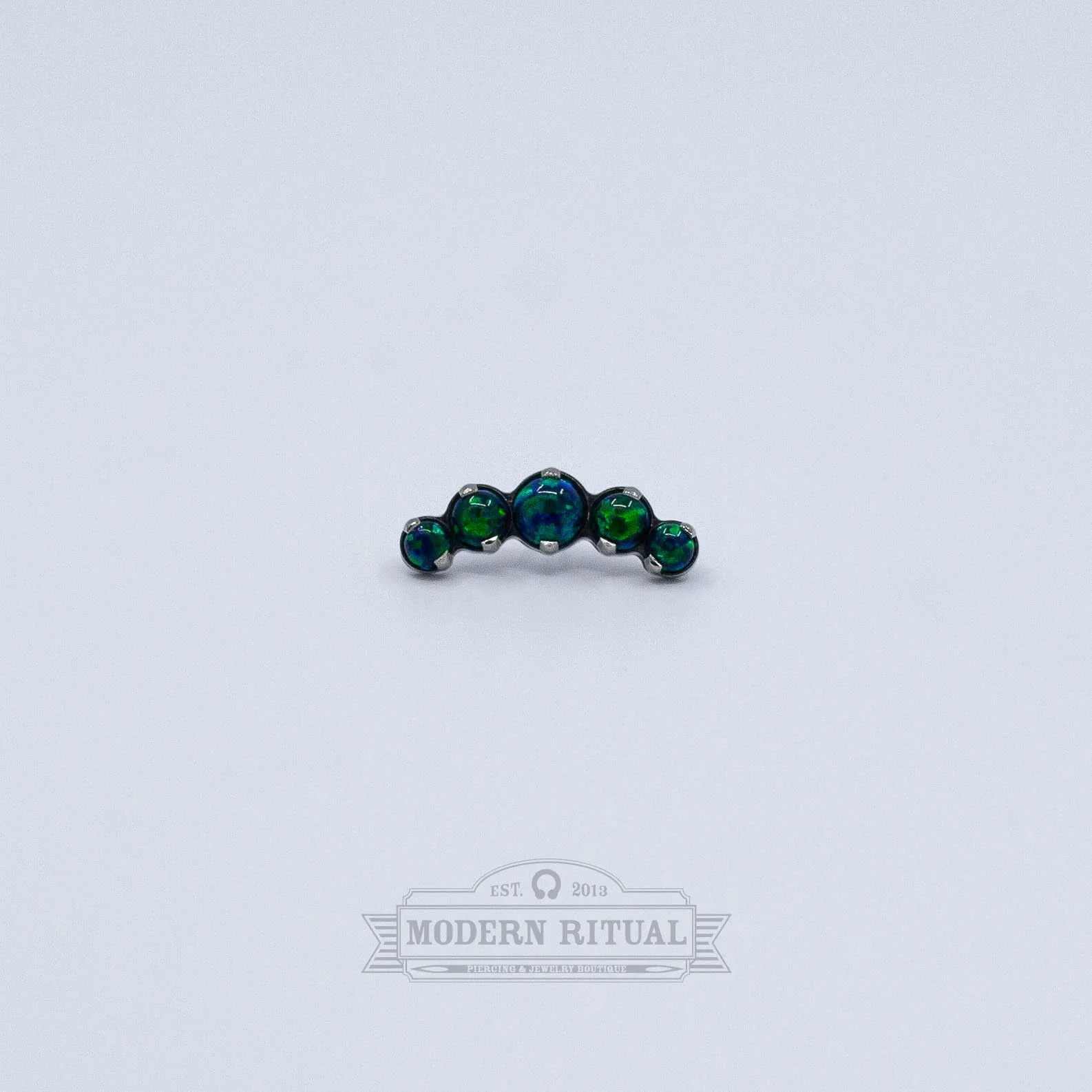 Odyssey Prium - 16g/18g - Black Opal - 12.5x4.5mm - Titanium - End - Threadless - Industrial Strength