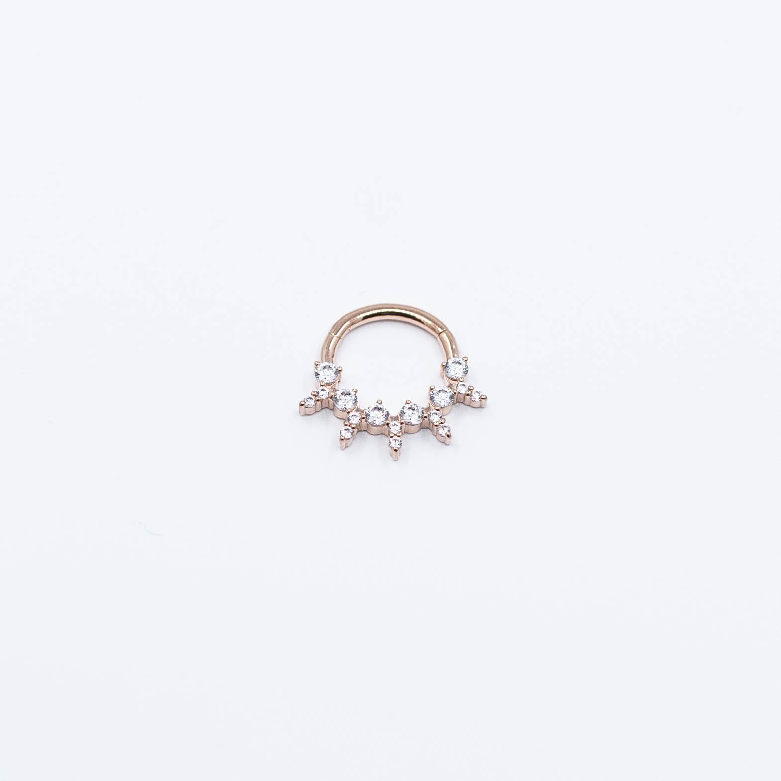 Moxie - White CZ - 14k Rose Gold - 5/16" - 16g - Clicker - Ember