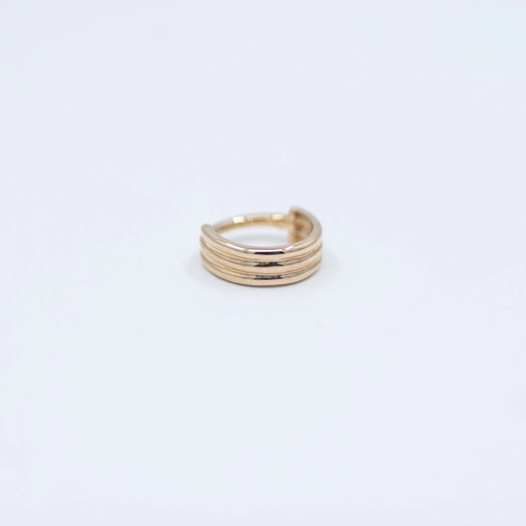 3 Ring Cuff Clicker - 14k Yellow Gold - 18g - 9/32" - Clicker - Sun Piercer