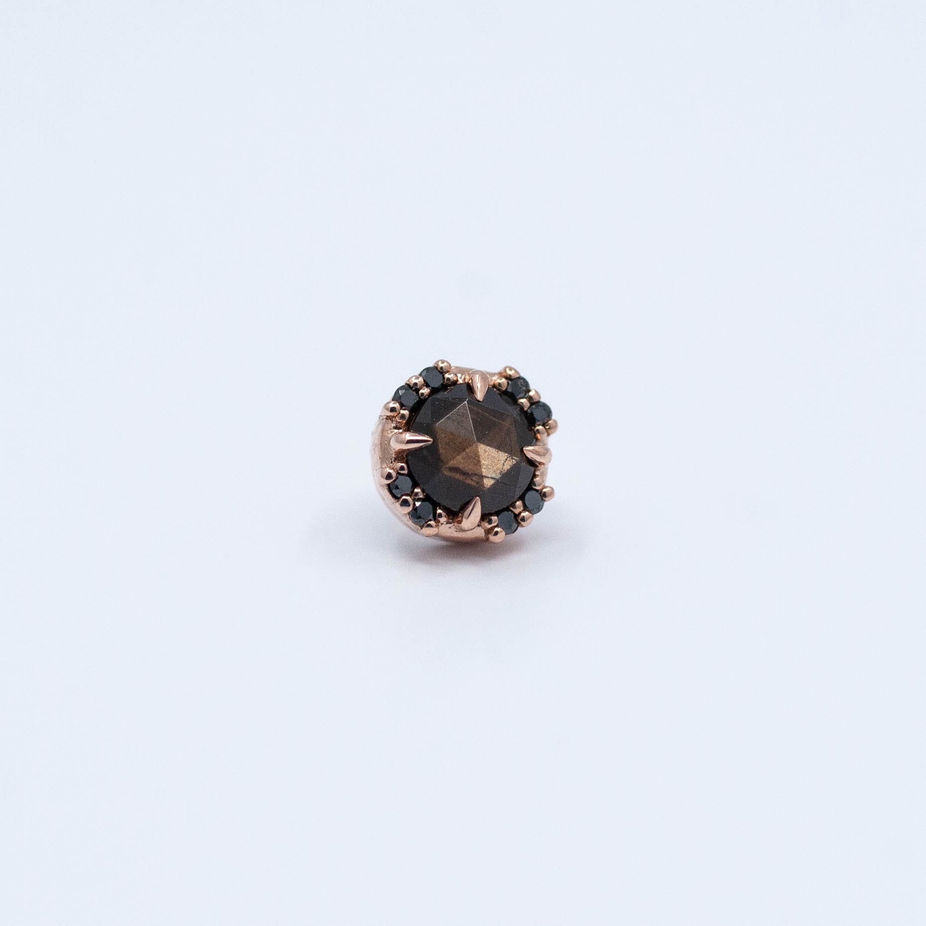 Galaxia - Zawadi Sapphire/Black Diamond - 14k Rose Gold - 18g/16g/14g/12g - 6mm - 4mm/1mm - End - Threadless - Tether