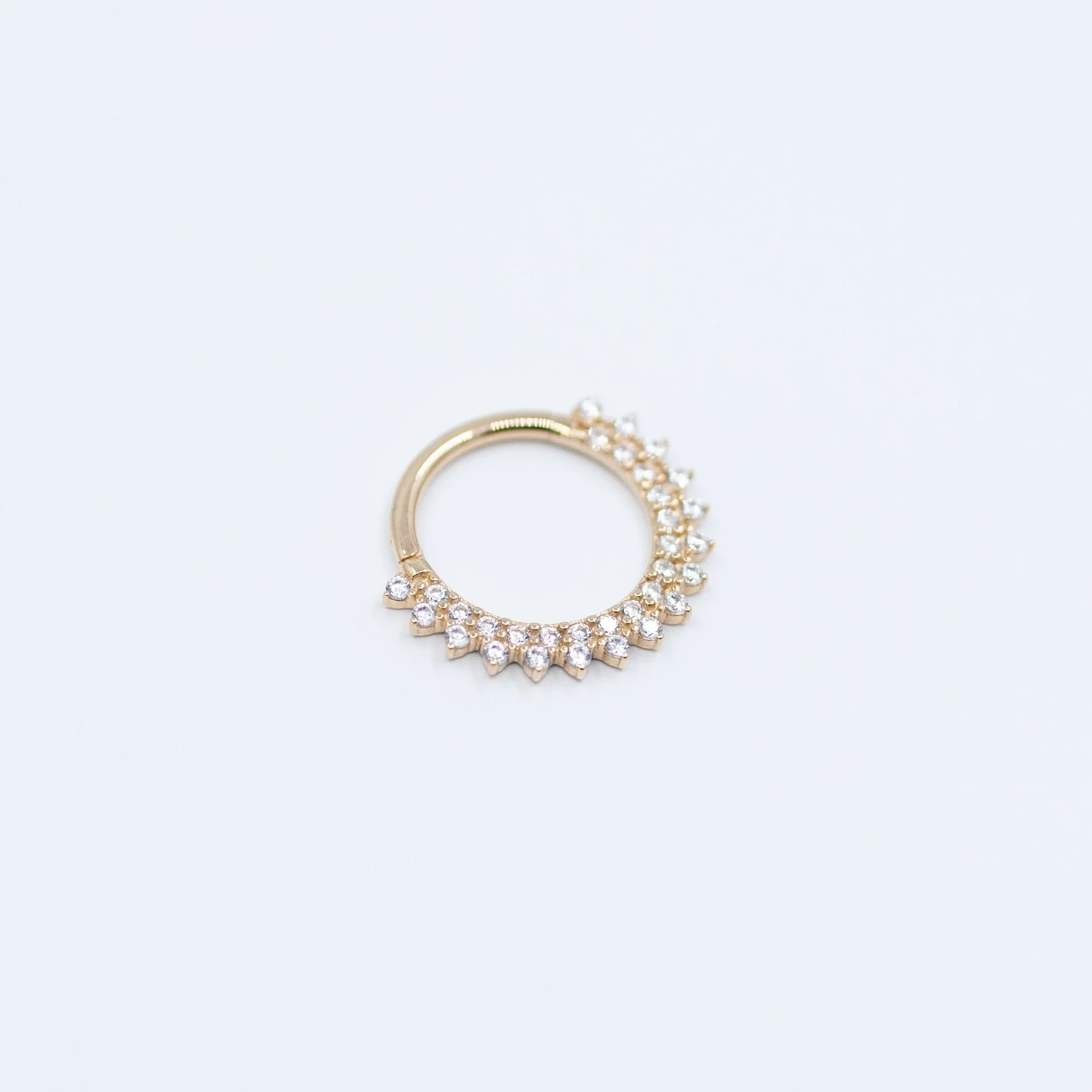 Sun Clicker - White CZ - 14k Yellow Gold - 16g - 3/8" - Clicker - Sun Piercer