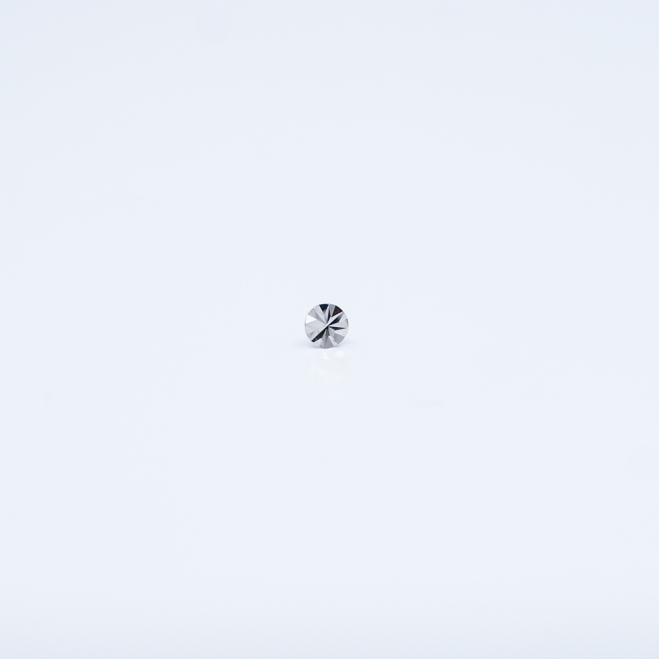 Laser Etched Disk - 14k White Gold - 18g/16g - 3mm - End - Threadless - Sun Piercer