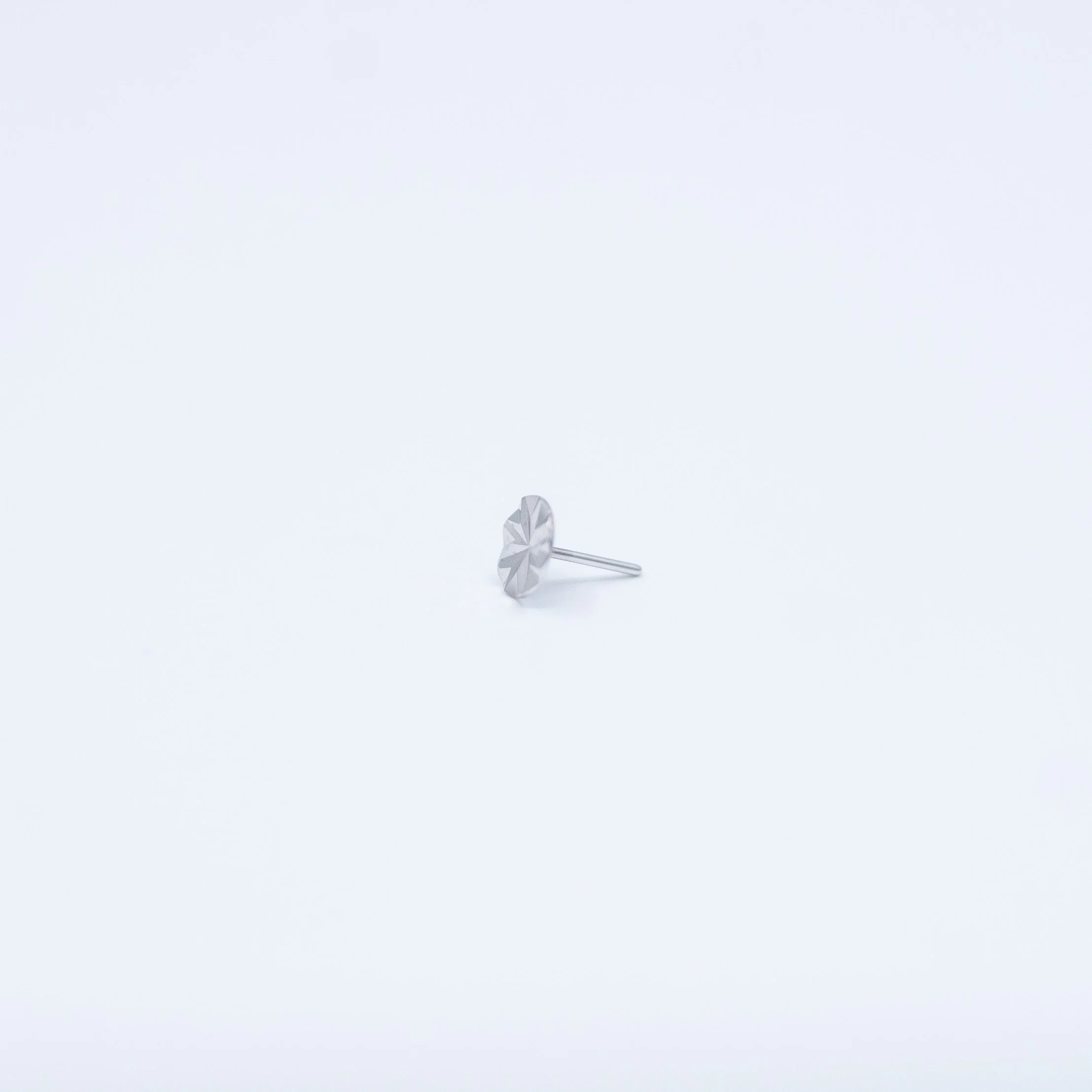 Laser Etched Disk - 14k White Gold - 18g/16g - 4mm - End - Threadless - Sun Piercer