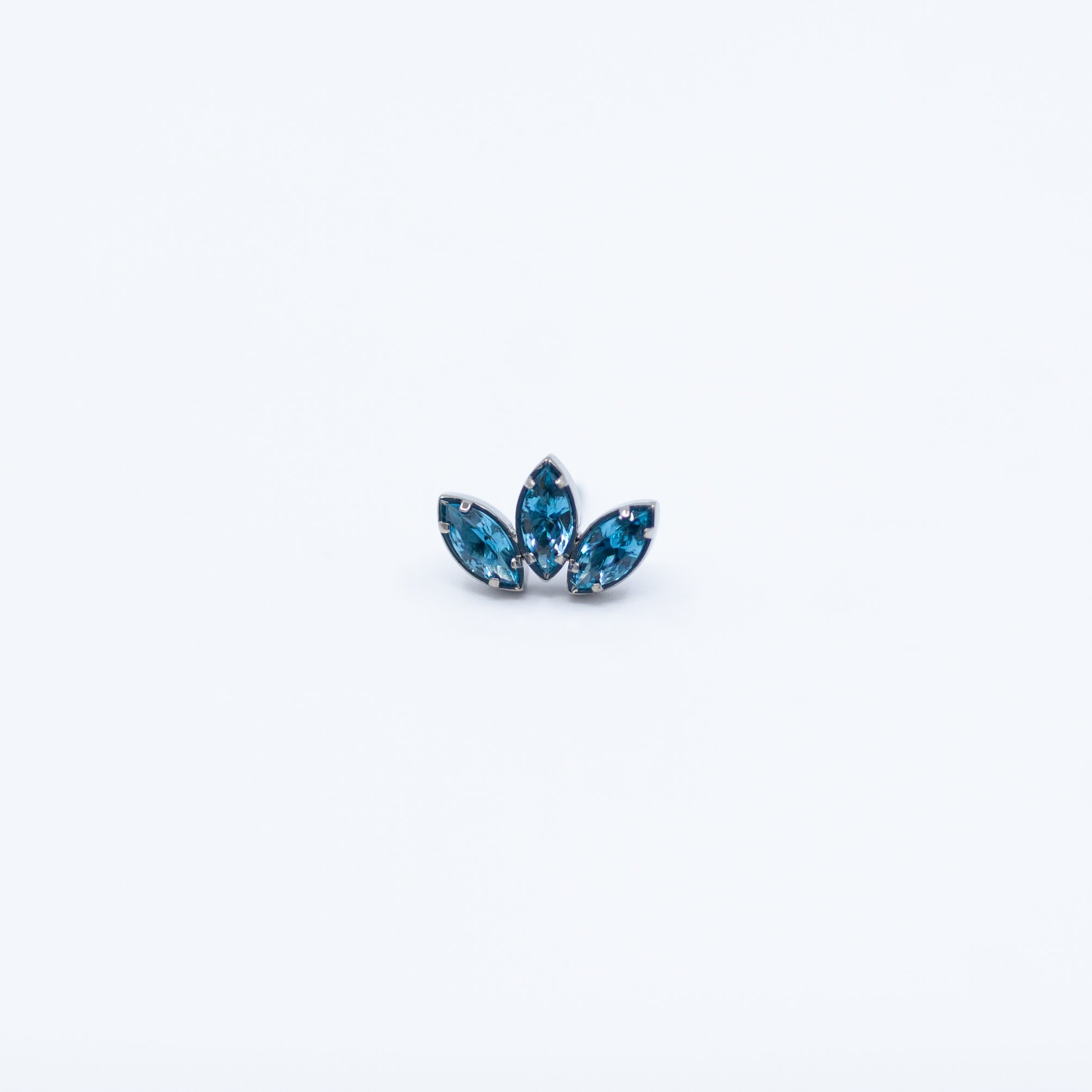 Mini Marquise Fan - London Blue CZ - Titanium - 18g/16g - 6.25x4mm - End - Threadless - Anatometal