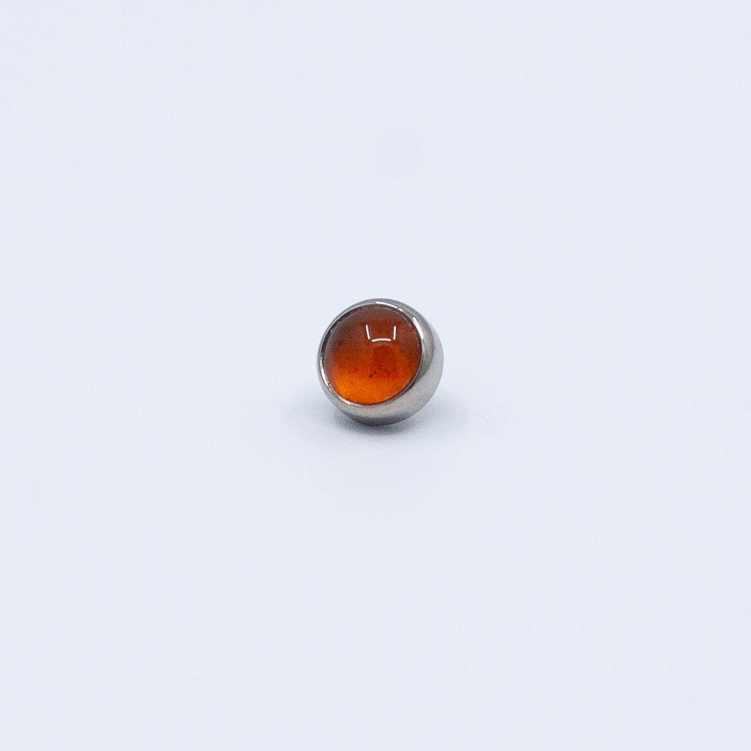 Threaded Bezel - Amber - Titanium - 18g/16g - 3.5mm - 3mm - End - Threaded - Industrial Strength