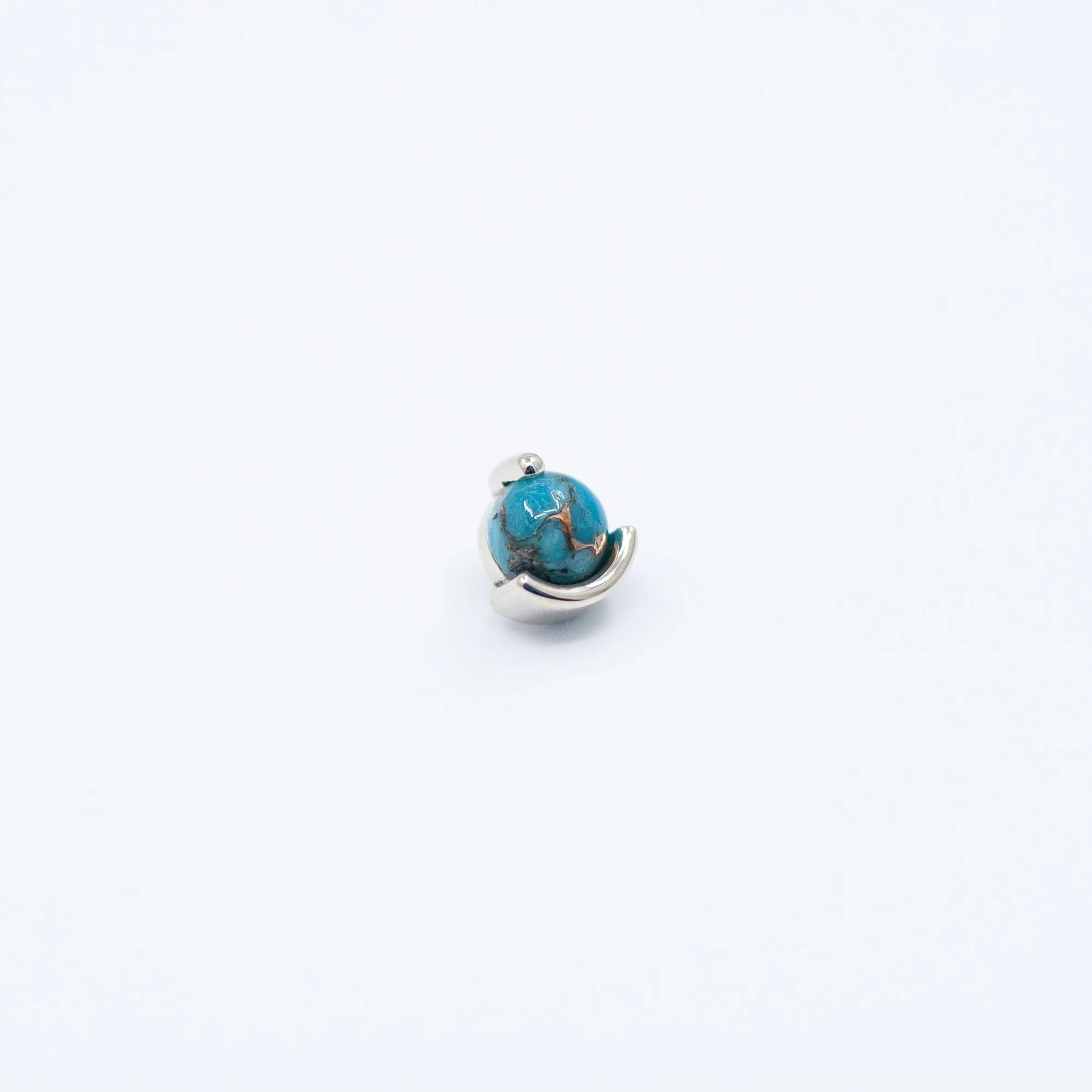 Galileo - Copper Blue Turquoise - 14k White Gold - 18g/16g - 5.5x5mm - 4mm - End - Threaded - BVLA