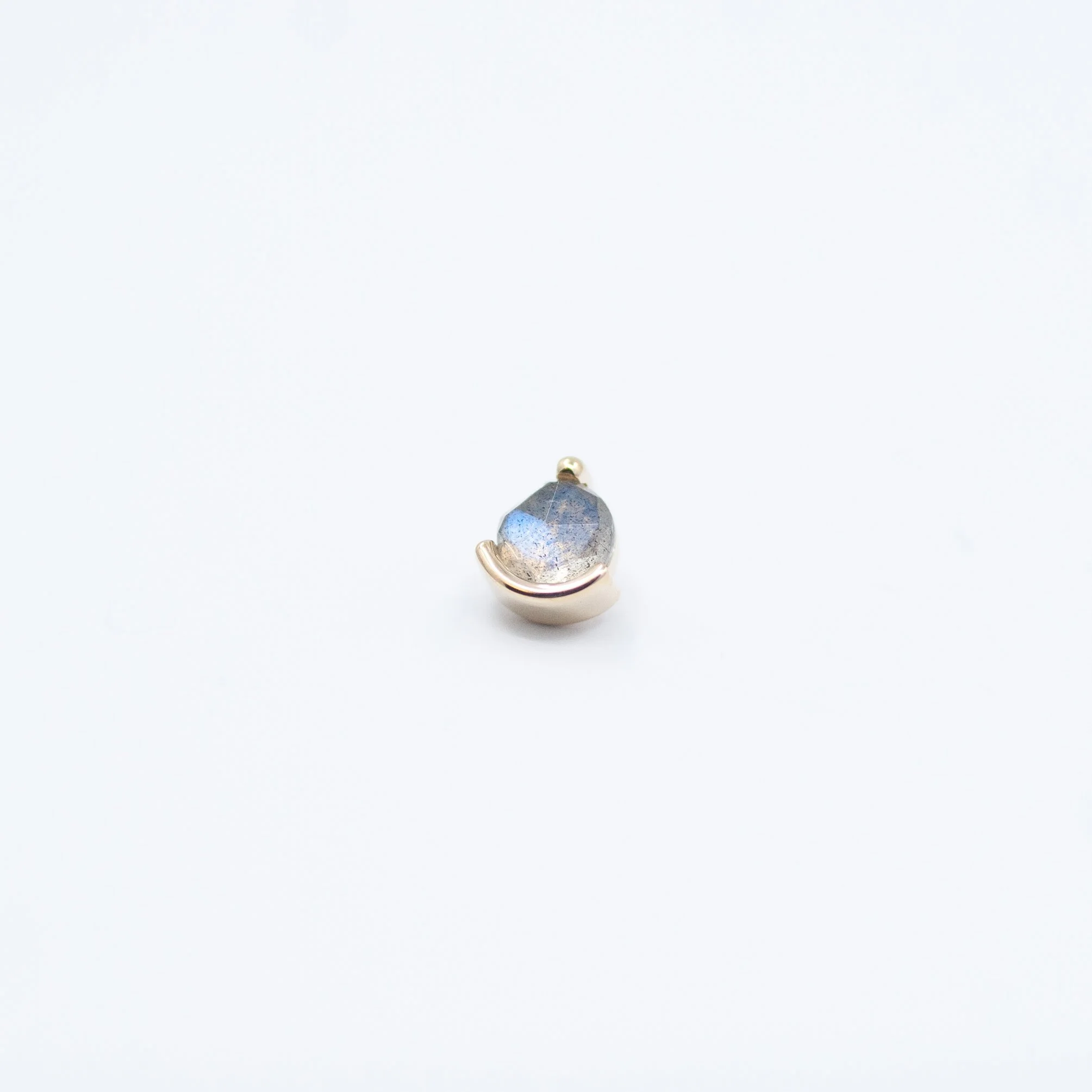 Galileo - Copper Rutilated Quartz- 14k Yellow Gold - 18g/16g - 5.5x5mm - 4mm - End - Threaded - BVLA