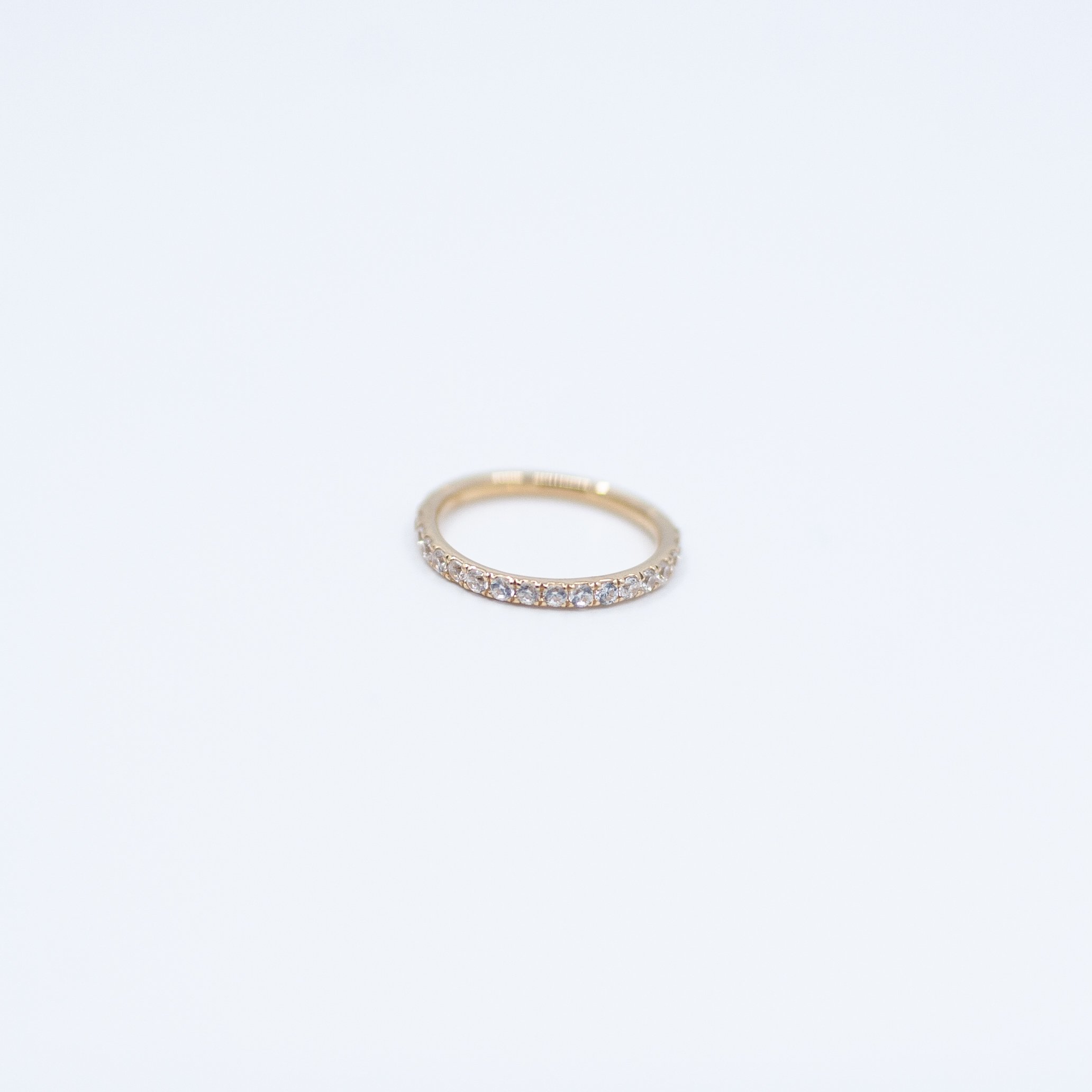 Inline Gemmed Clicker - 14k Yellow Gold - White CZ - 1mm - 18g - 11/32" - Clicker - Sun Piercer