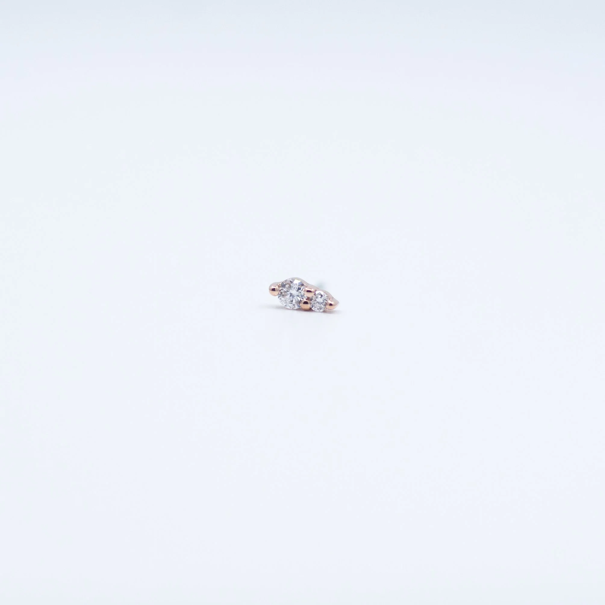 Prim - White Diamond - 14k Rose Gold - 18g/16g - 1.5mm/1mm - End - Threadless - Ember