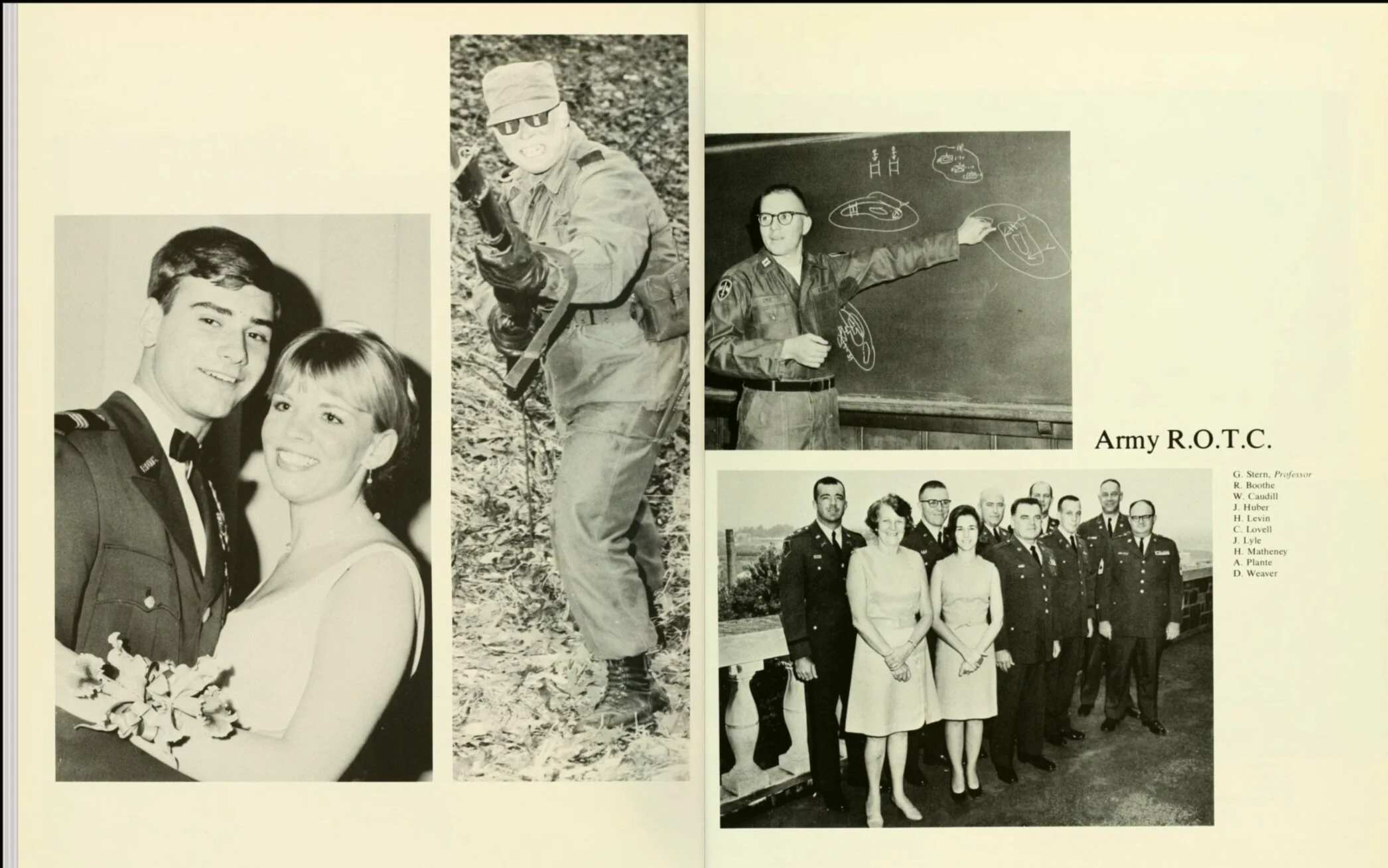 Pictured here is a section from one of Lehigh University's Epitomes in the late 1960s. Colonel Gates Stern, who helped to defend ROTC against student opposition during the Vietnam War, is pictured on the bottom right as the first man on the left.
