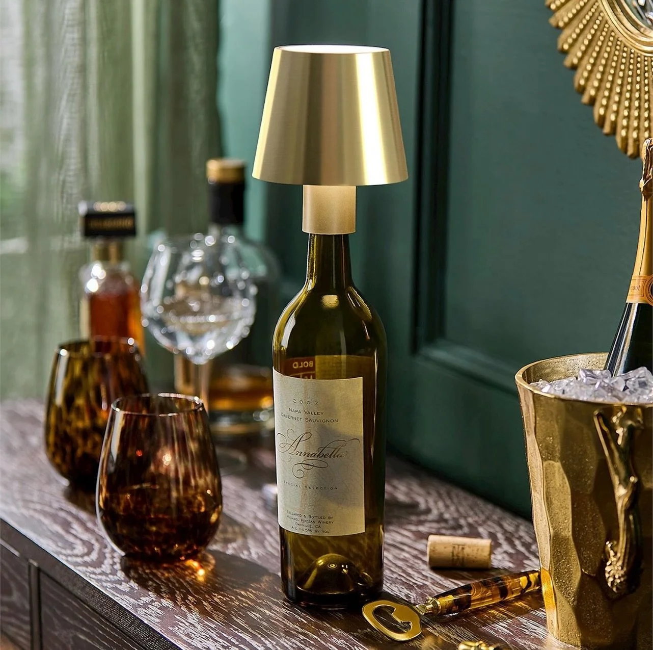 There&rsquo;s just something about a golden glow!🧡💡Our @twoscompany gold rechargeable bottle lamps bring elegance and ambience to any space&ndash; no chords, no hassle! 

#twosconpany #homedecor #shopsmall #shoplocal #fall