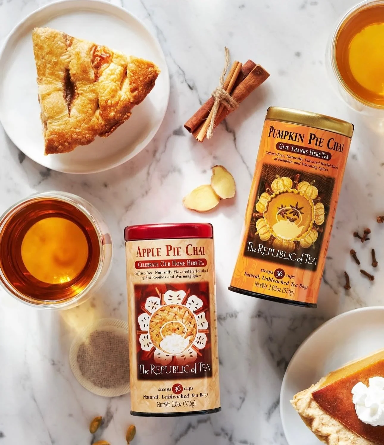 Welcome the fall season with some warm fall teas from @republicoftea 🍎🍂💛