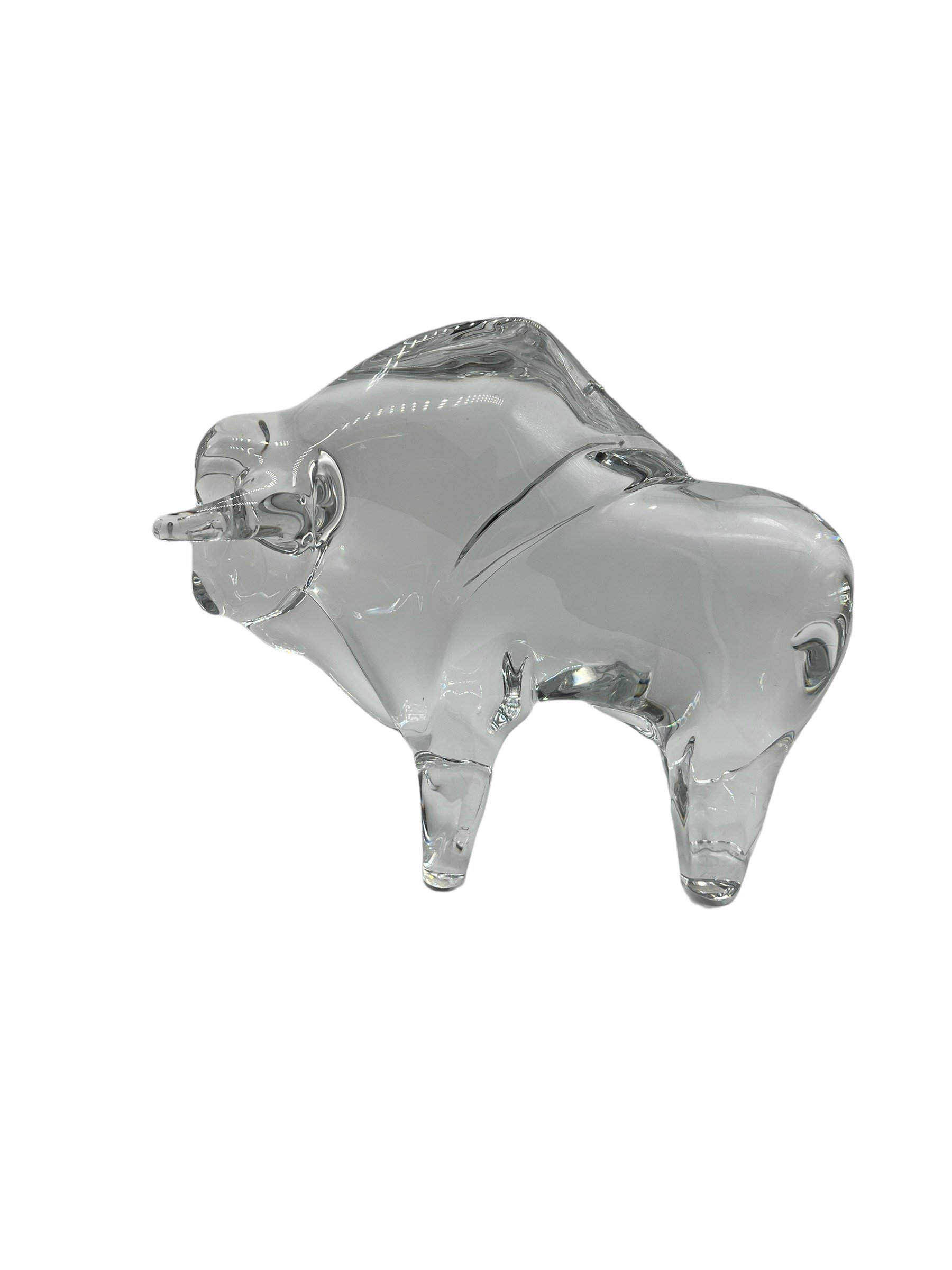 s French Crystal Large Bison Figurine by Daum — CURATED.ART