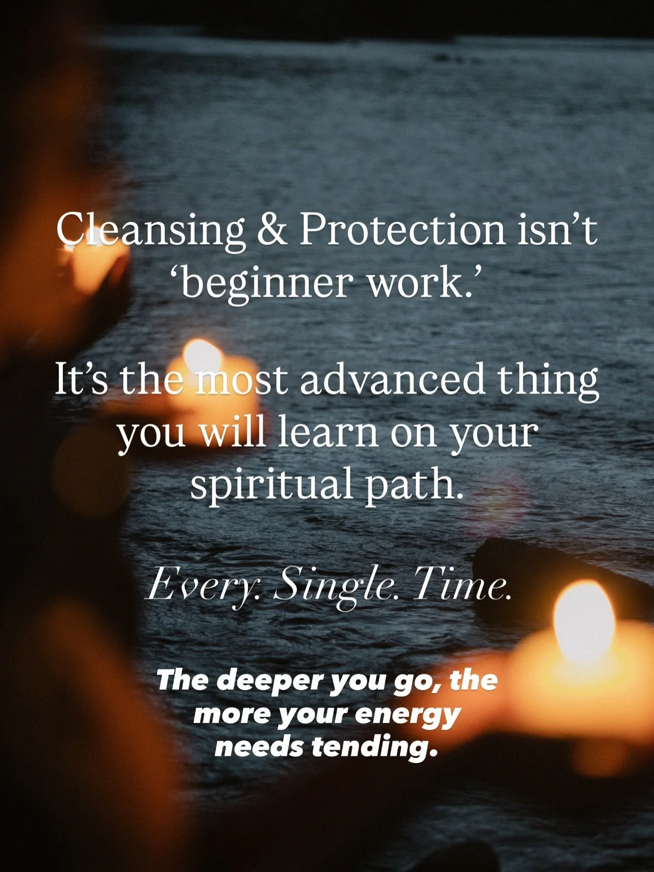Cleansing + protection isn&rsquo;t &ldquo;beginner stuff,&rdquo; it&rsquo;s the foundation of every single spiritual path.
I teach this to my 1:1 clients first because the deeper you go on your journey
the more your energy needs tending
the more intu