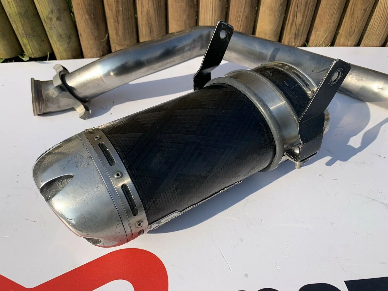 Kawasaki Zx6r Two Brothers Exhaust End Can Silencer & Full Link Pipe