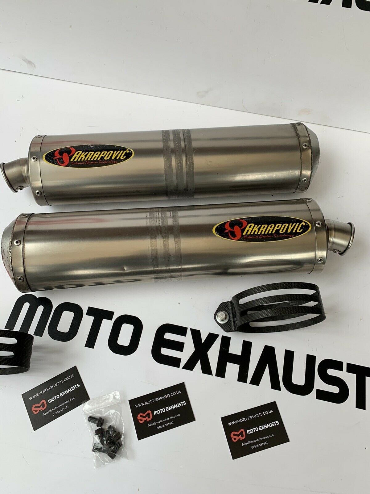Ktm 990 950 Akrapovic Adventure Titanium Twin Exhaust End Can Silencers
