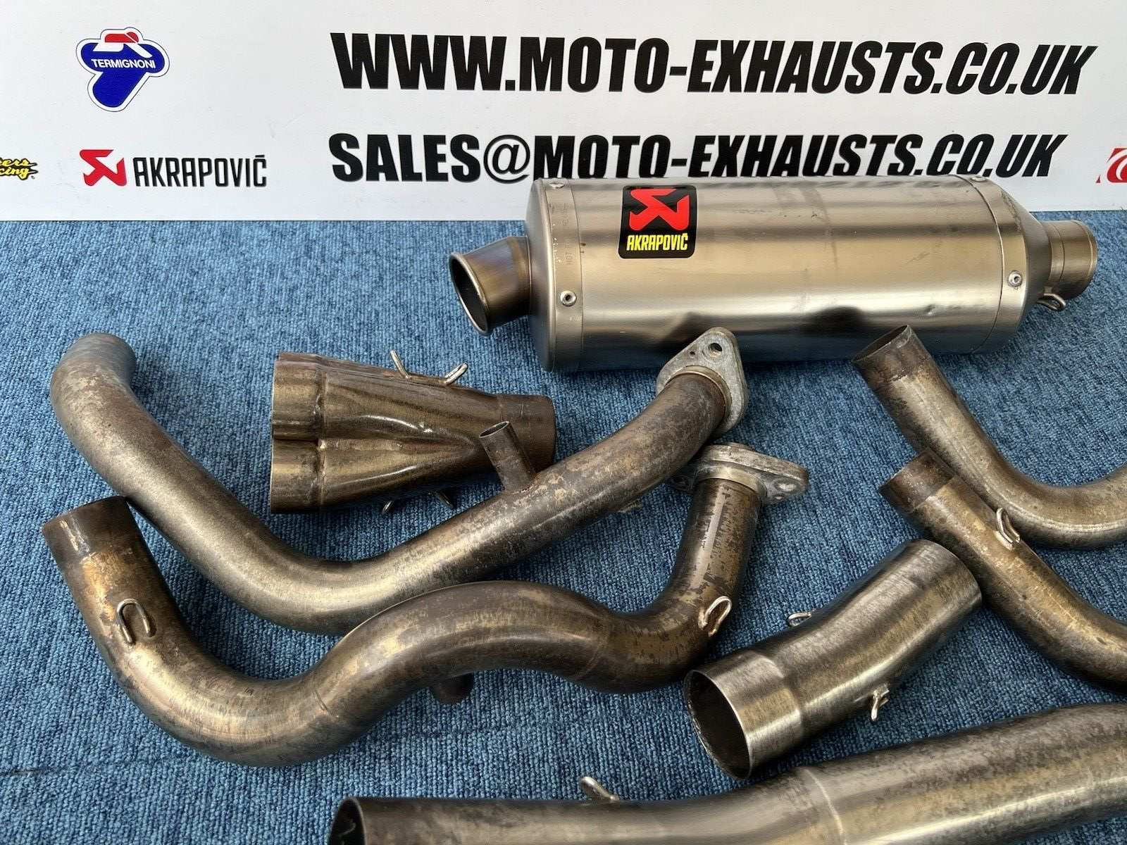 パーツ Akrapovic Racing Homologated Exhaust Kawasaki ZX9R Full Akrapovic Exhaust System — Moto Exhausts