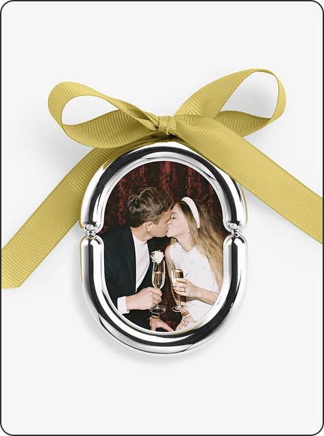 Chrome Frame Ornament, $35