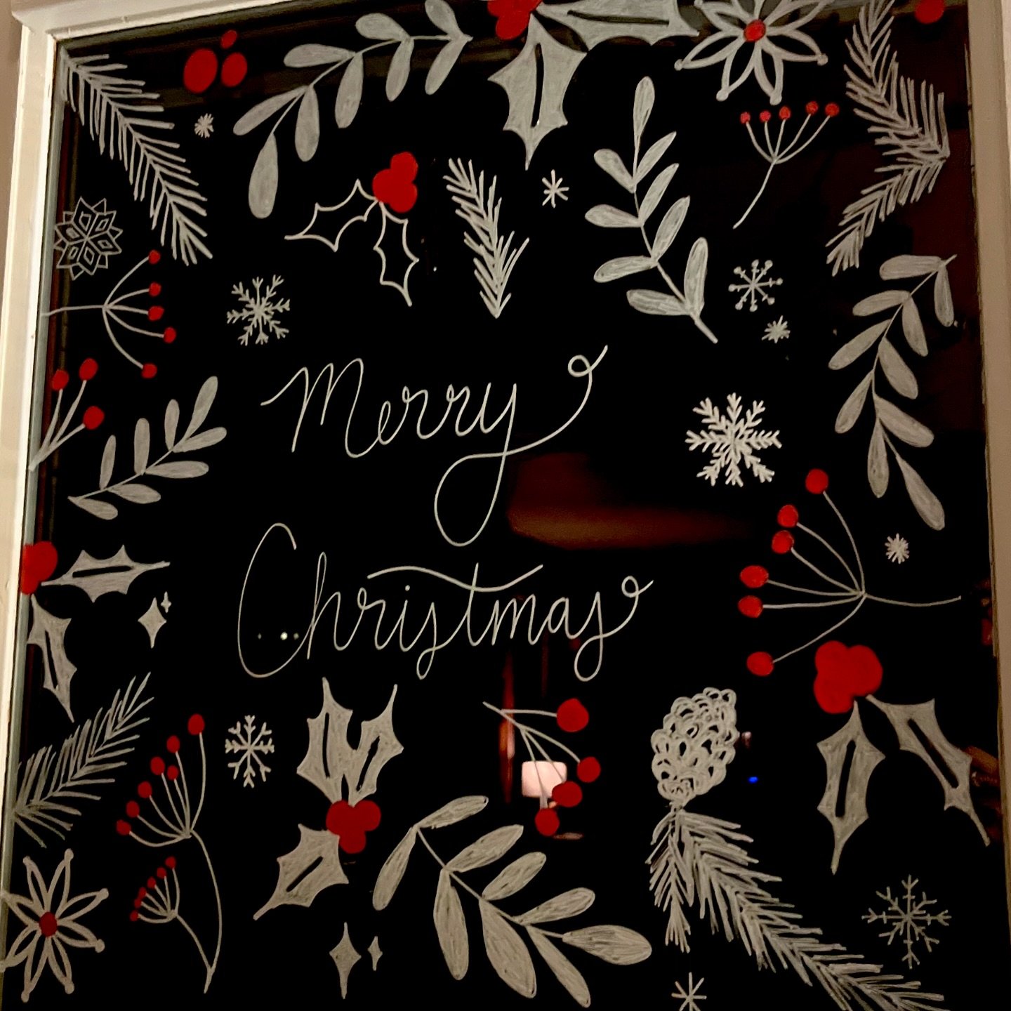 Holiday Window Painting is underway! I&rsquo;ll be out on the streets of downtown Hood River painting windows and doing my part to make the town look festive! I still have some availability in December, DM me to inquire or book✨
