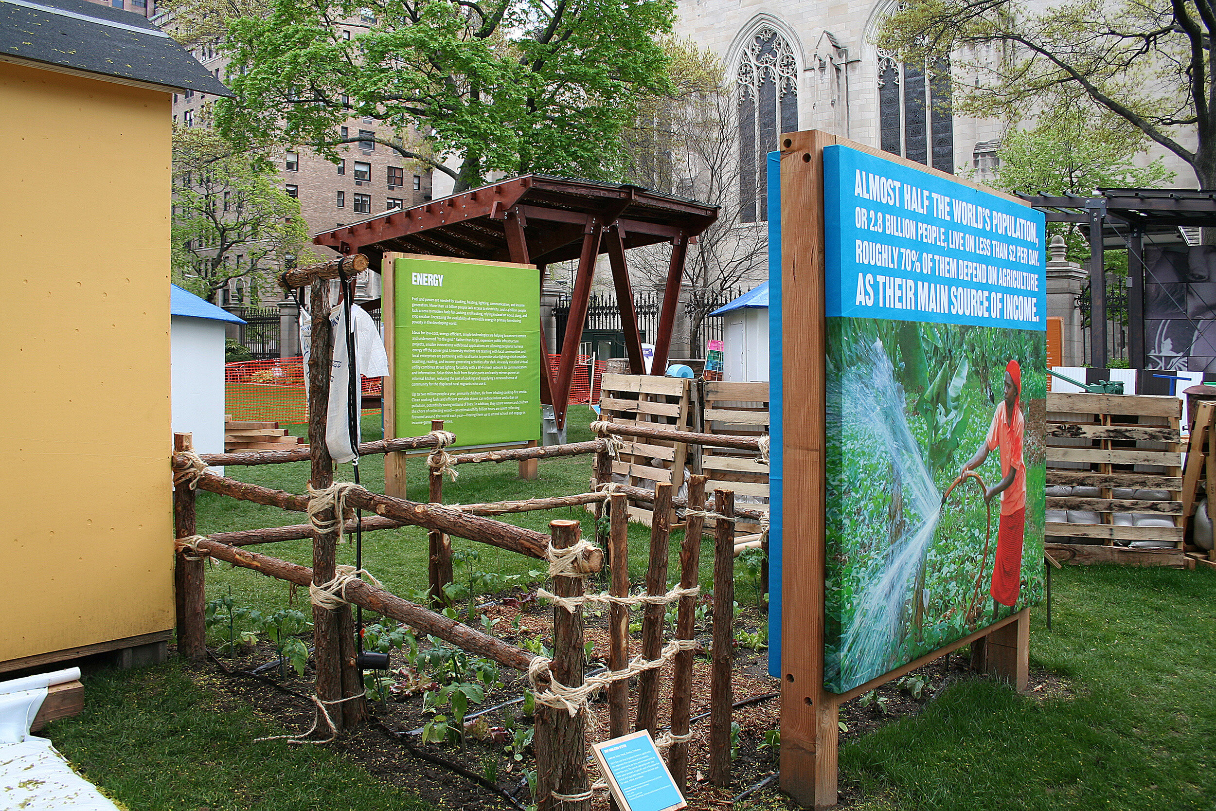 Design for the Other 90% Exhibition Signage Design, Section signs with text and image