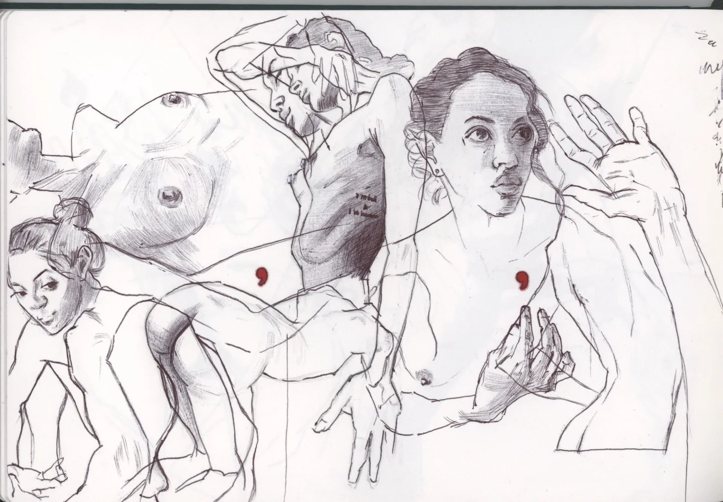 Sketchbook spread, thanks to @ay___mar for the amazing photos! 
Possibly my favorite spread of this sketchbook so far :) also very possible that IG won&rsquo;t like it for reasons I cannot mention, but whatever, honestly I&rsquo;m beginning to care l