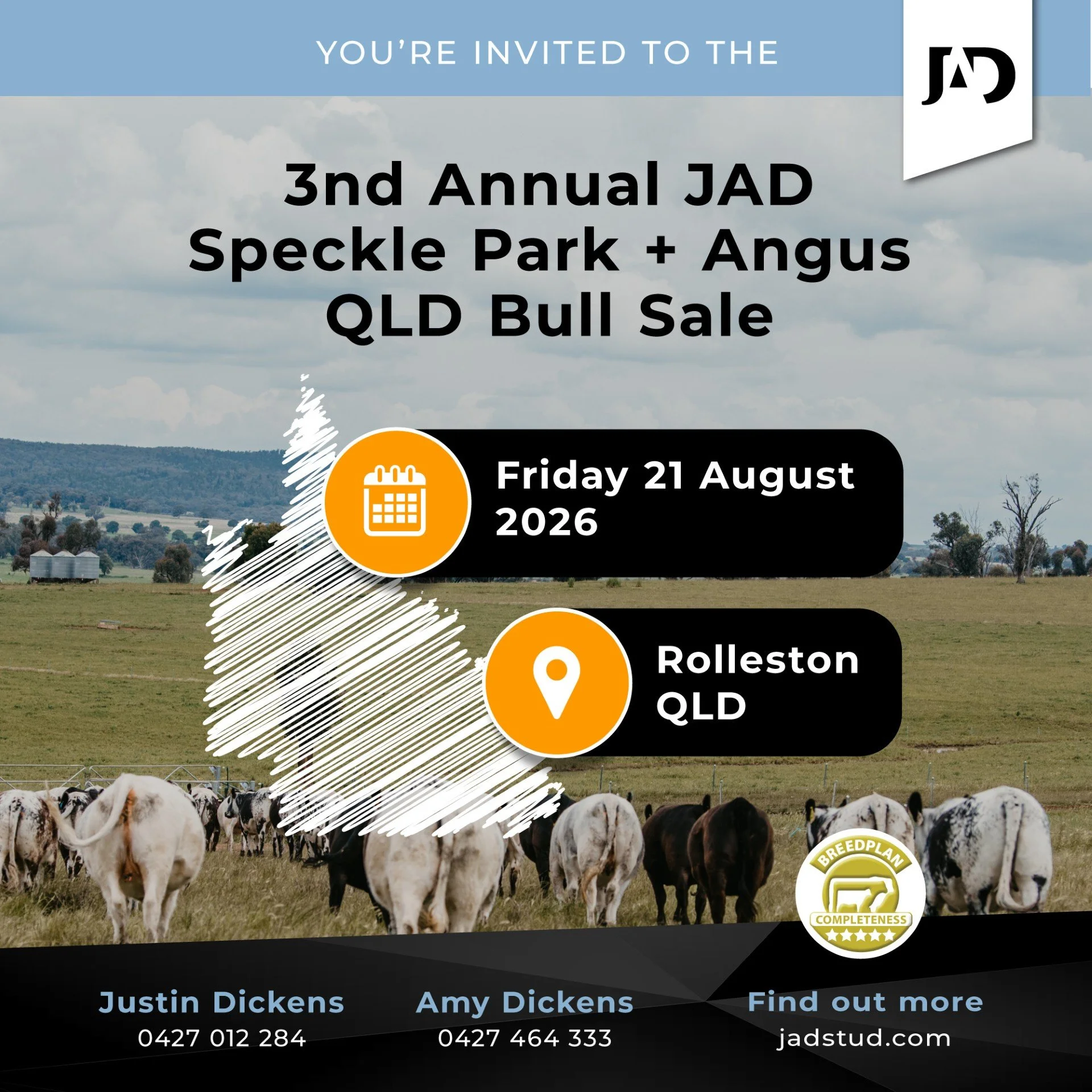 3rd JAD Speckle Park & Angus QLD Bull Sale