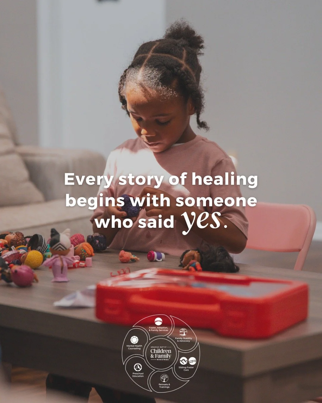 Every story of healing begins with someone who said yes.

That yes might look like opening your home, packing a Grab &amp; Go kit, becoming a mentor, or faithfully giving each month. However it begins&mdash;healing starts when someone steps forward i