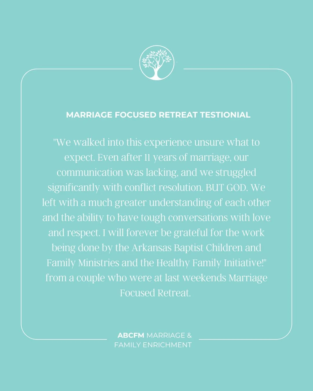 Sometimes even strong marriages need space to slow down, reconnect, and learn how to communicate again.

After 11 years of marriage, this couple walked into an HFI Marriage Retreat unsure of what to expect. They left with deeper understanding, health