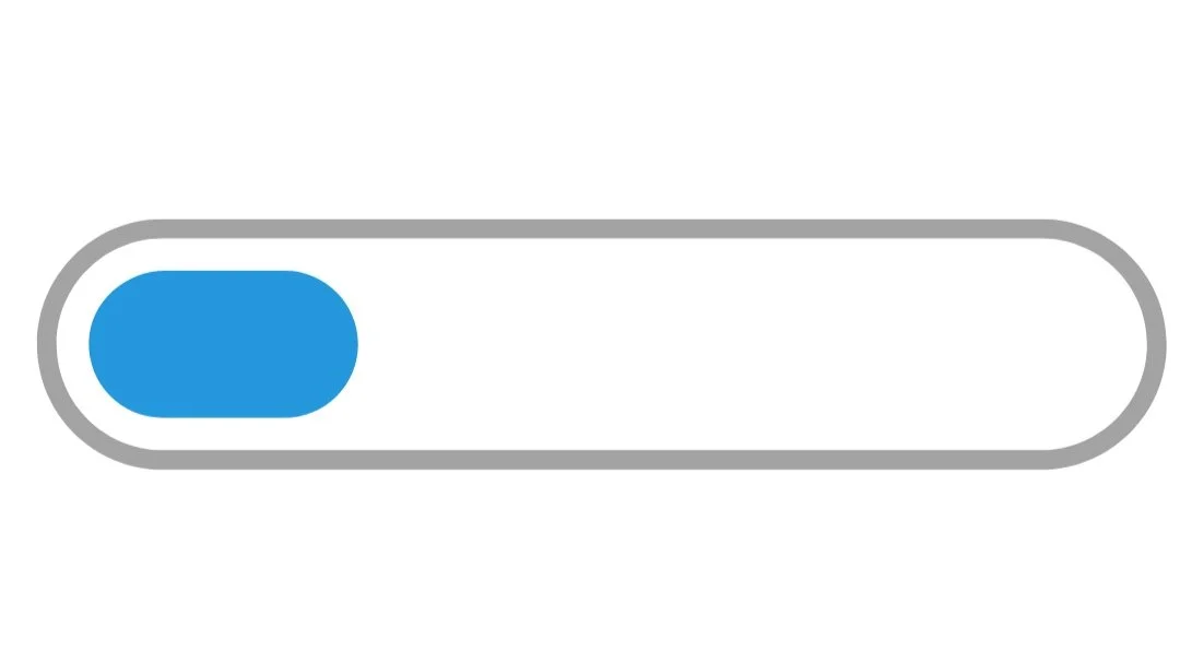 Progress bar graphic with blue section